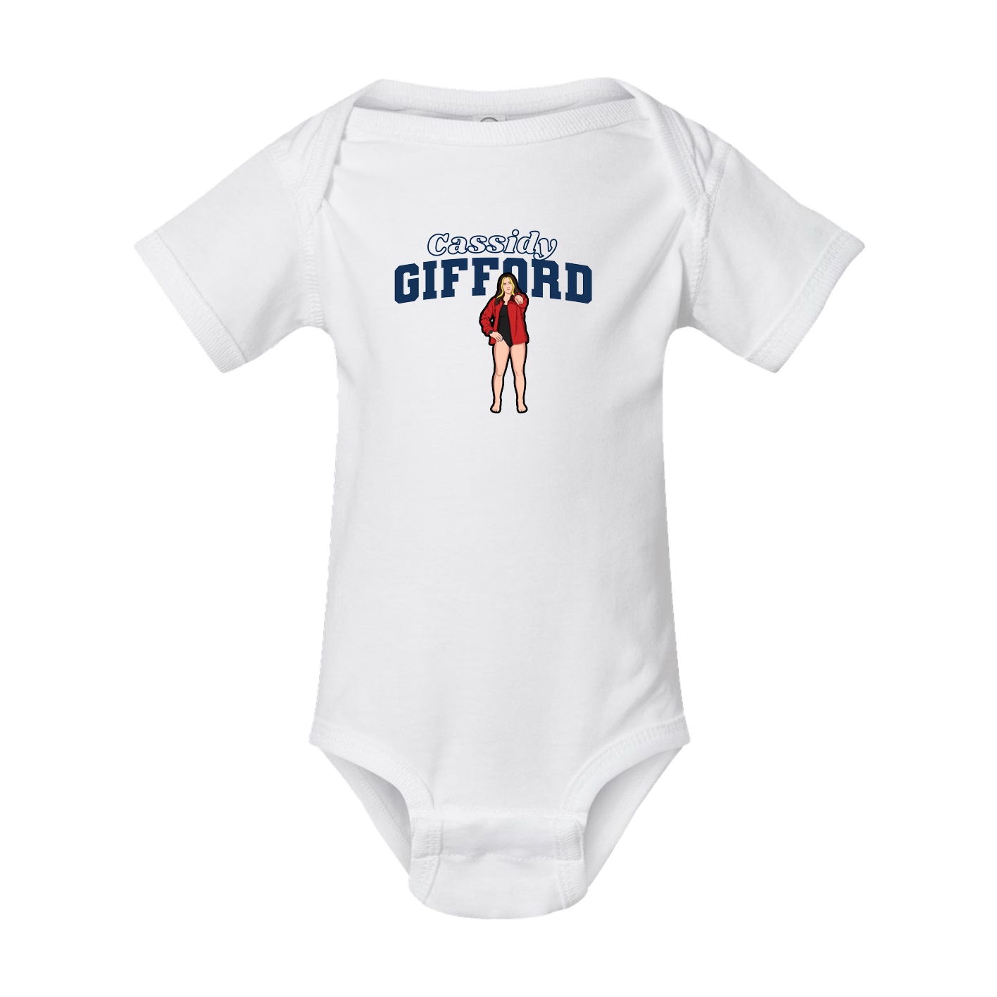 Baby Onesie — Name Arch in White