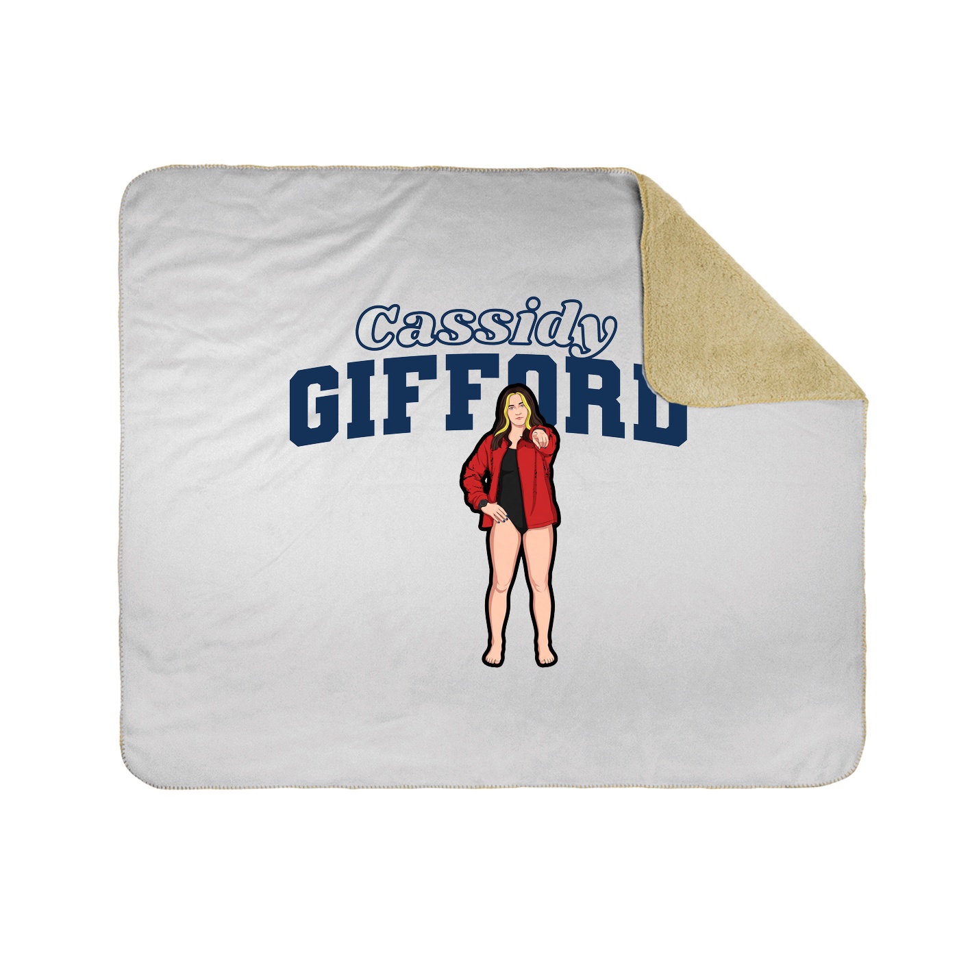 Throw Blanket — Name Arch in White