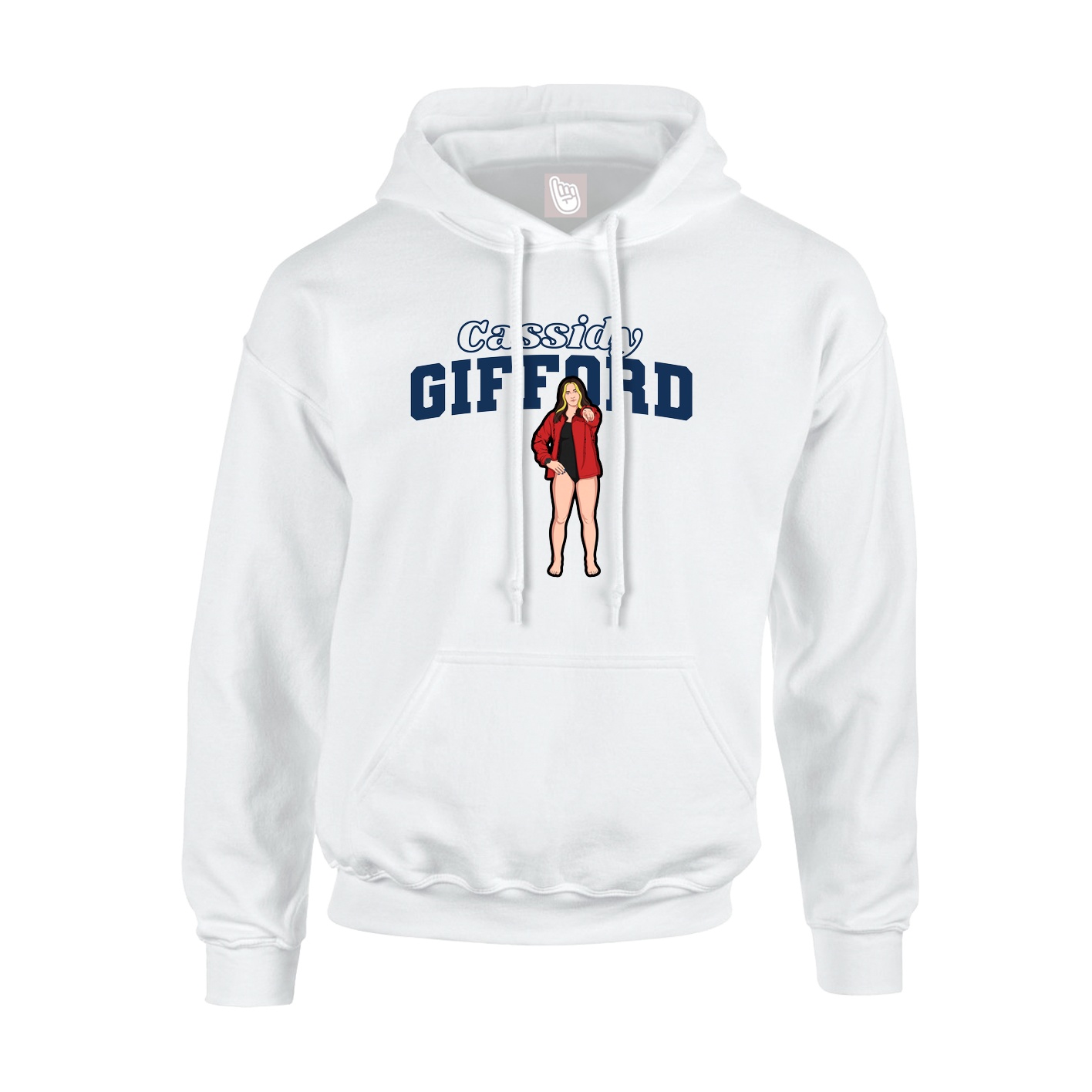 Youth Hoodie — Name Arch in White