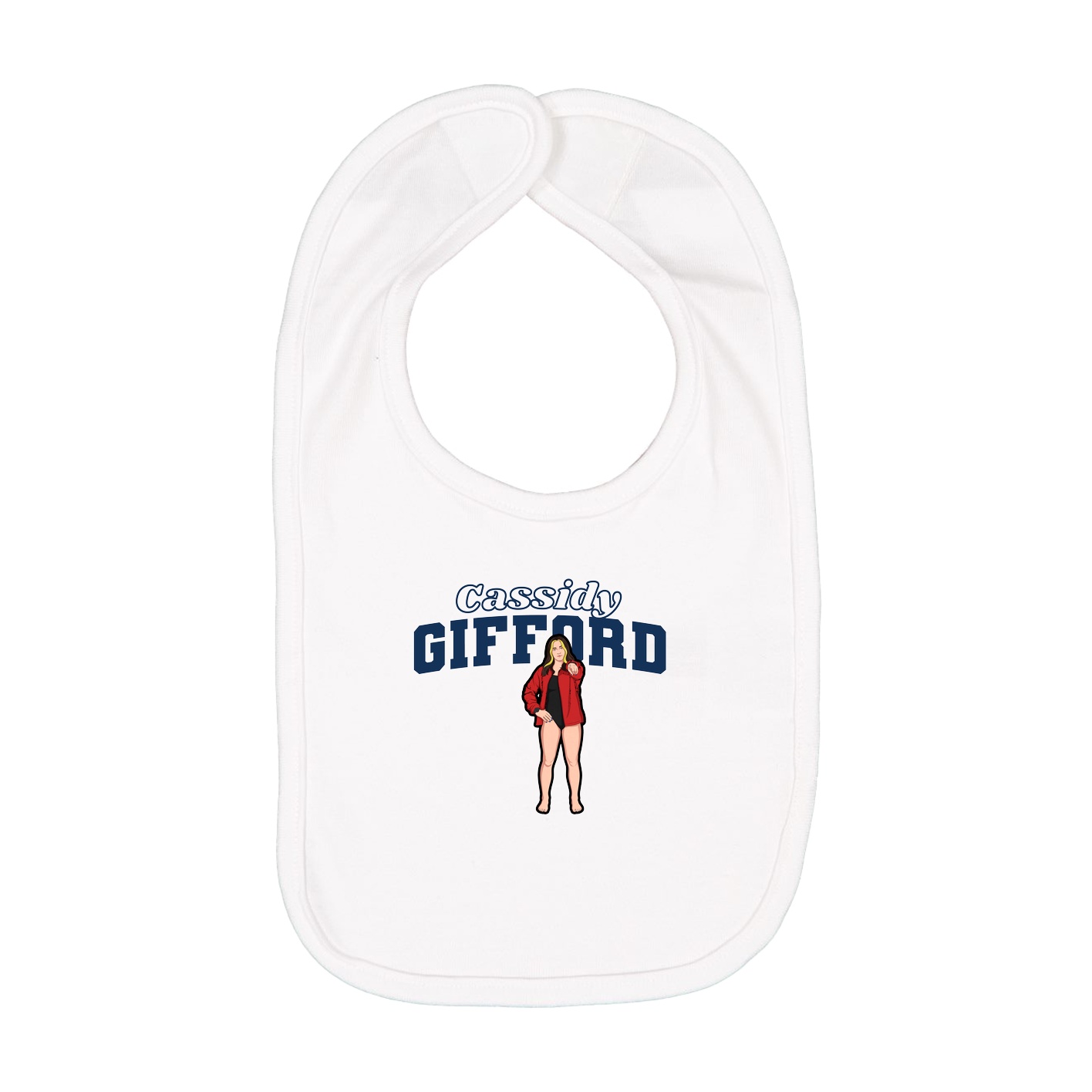 Infant Bib — Name Arch in White
