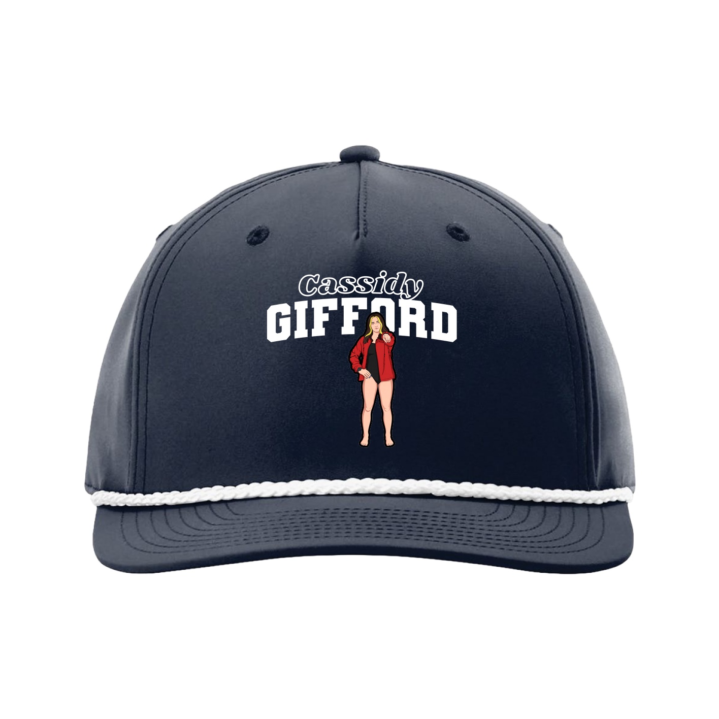 Five-Panel Classic Rope Cap — Name Arch in Navy
