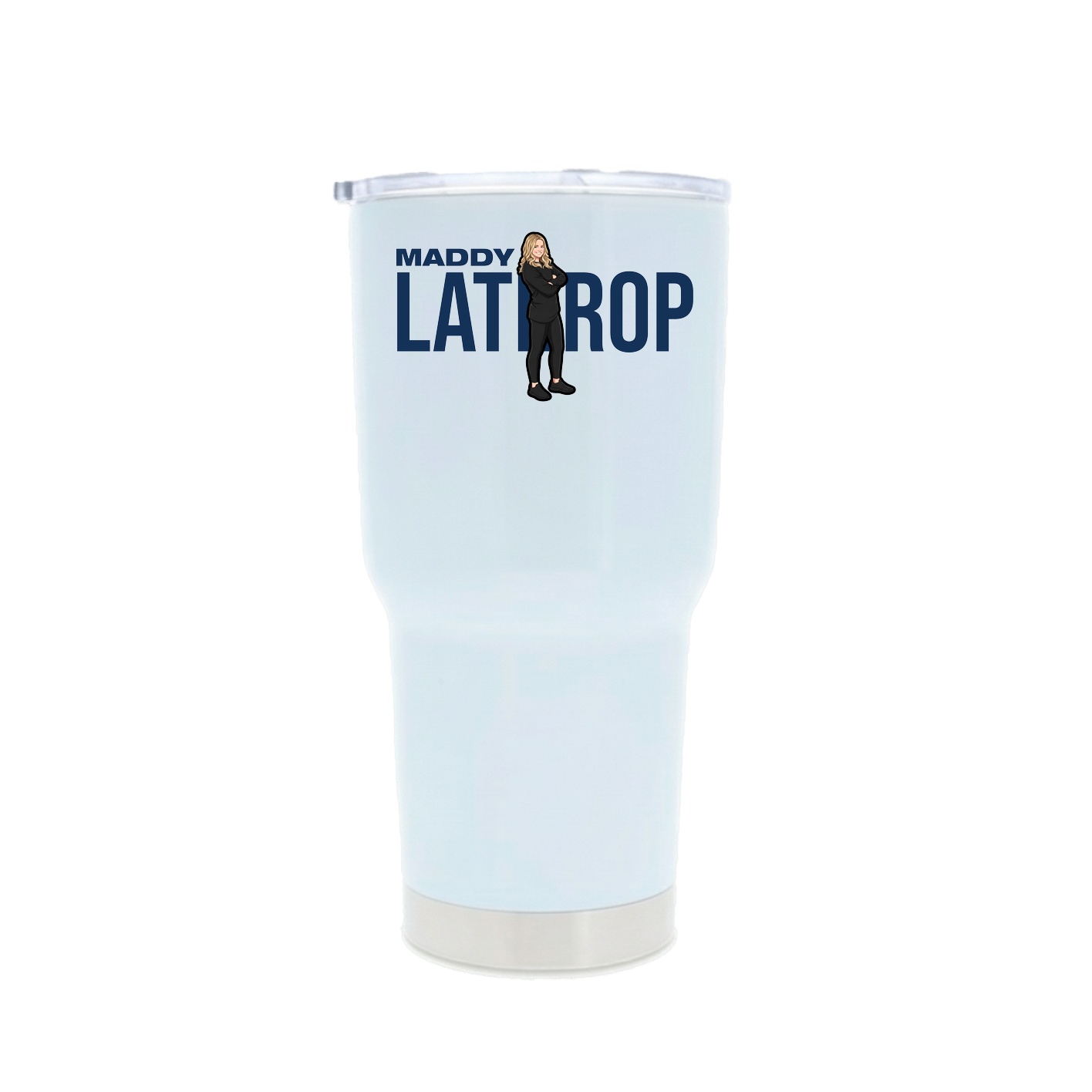 30oz Stainless Steel Tumbler — Player Name in White