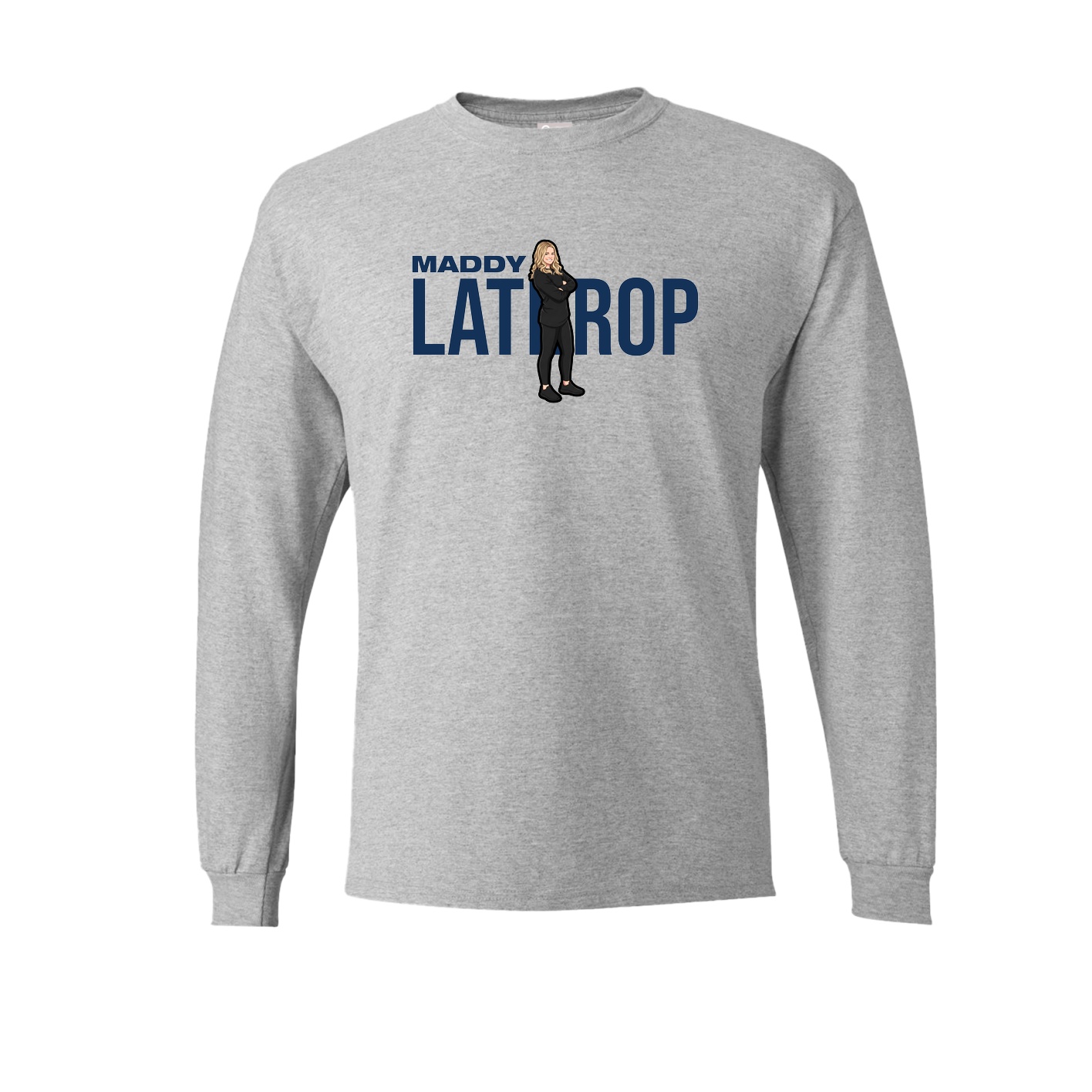 Long Sleeve Tee — Player Name in Grey
