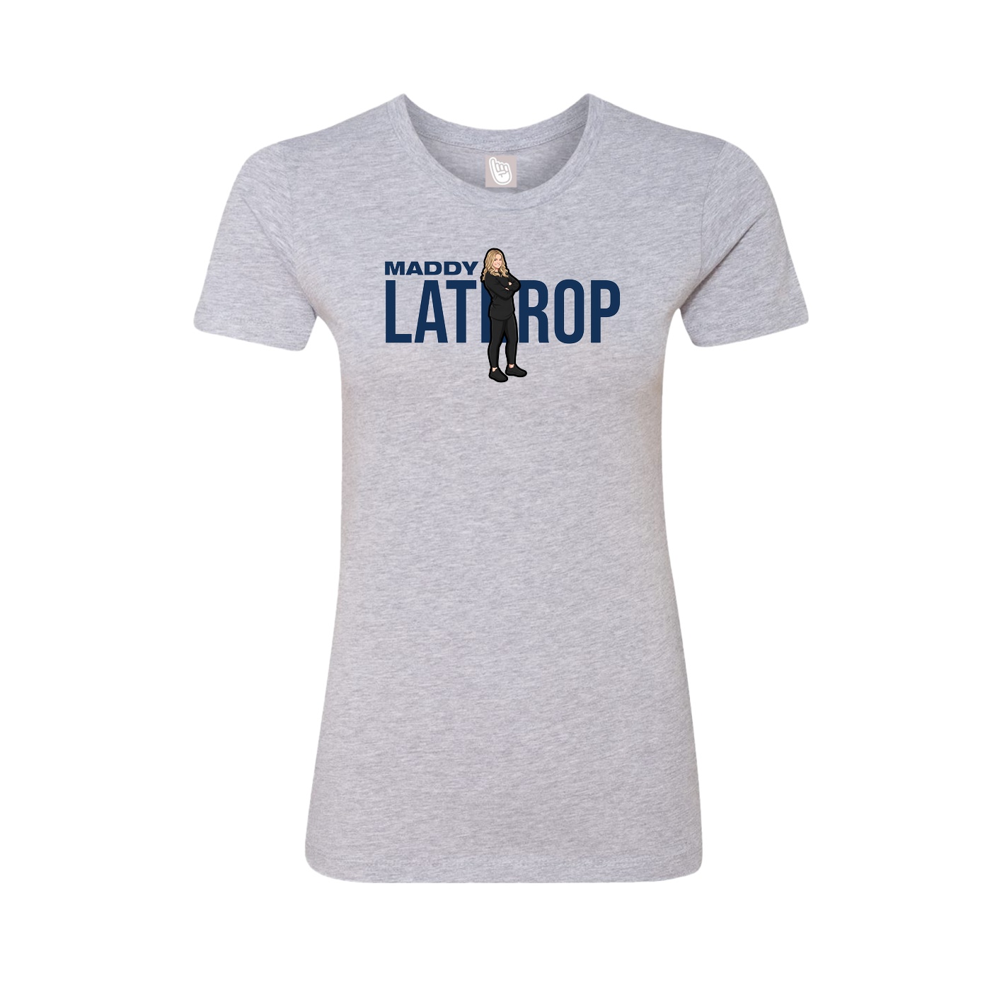 Fitted Women's Tee — Player Name in Grey