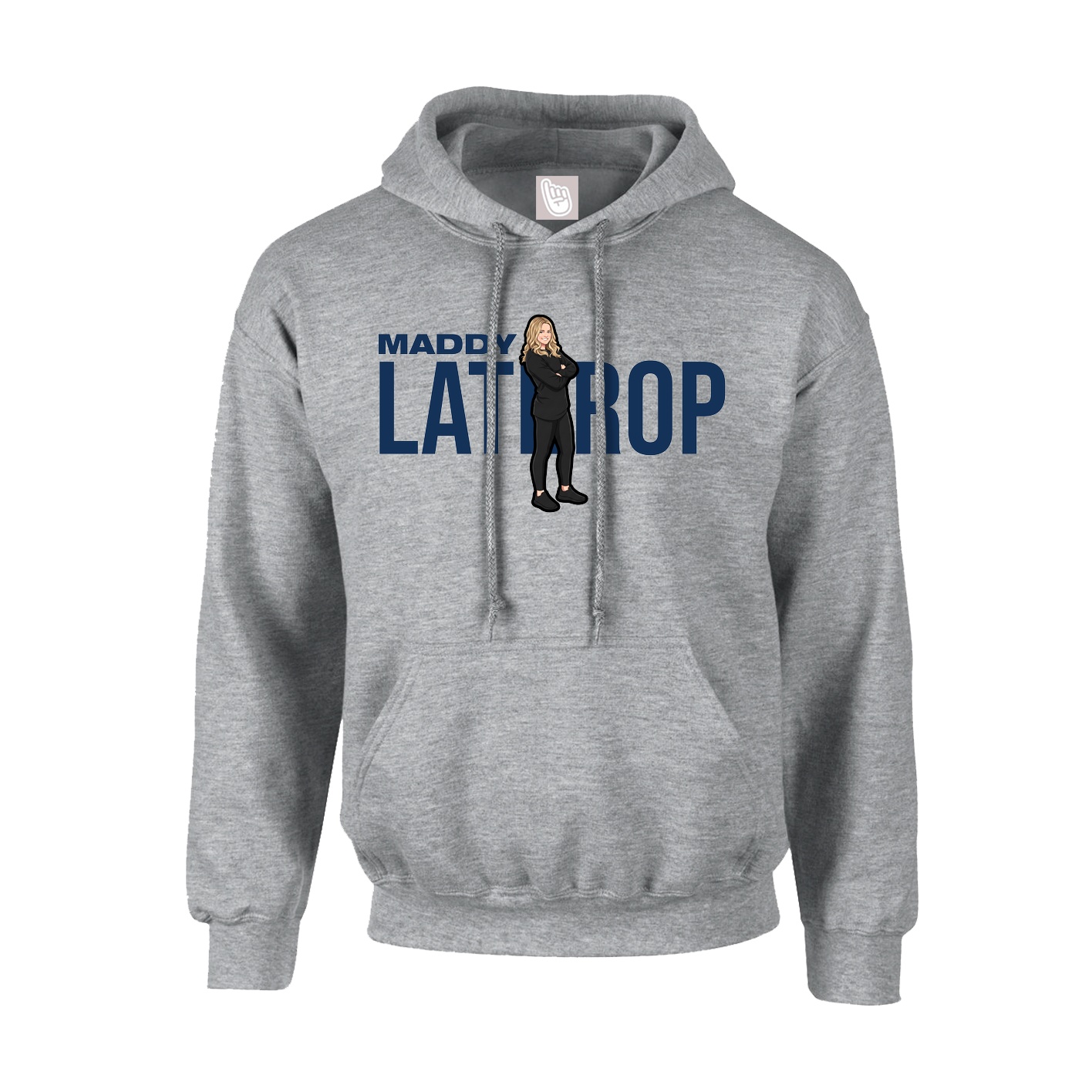 Youth Hoodie — Player Name in Grey