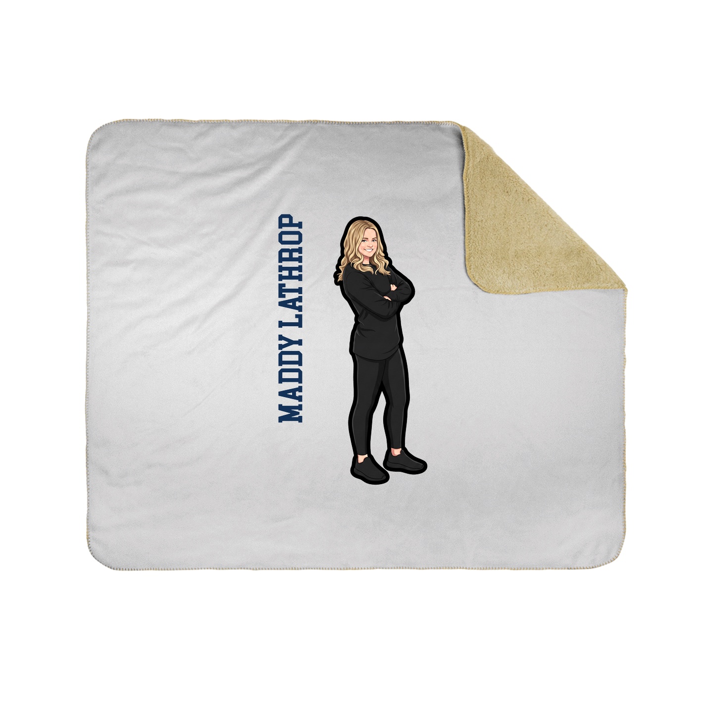 Throw Blanket — Name Vertical in White