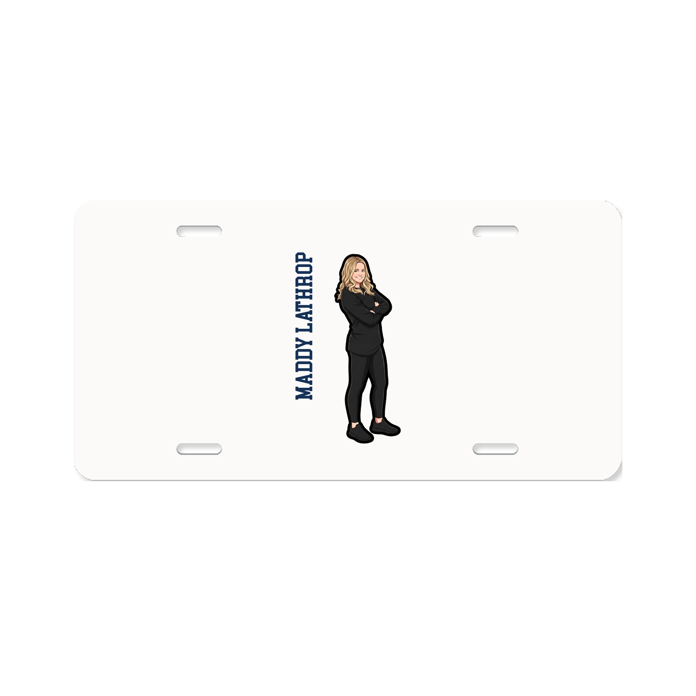 License Plate — Name Vertical in Classic