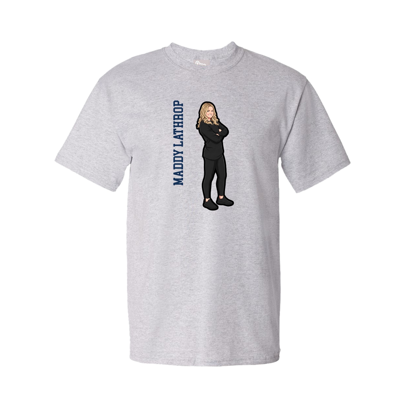 Tee — Name Vertical in Grey