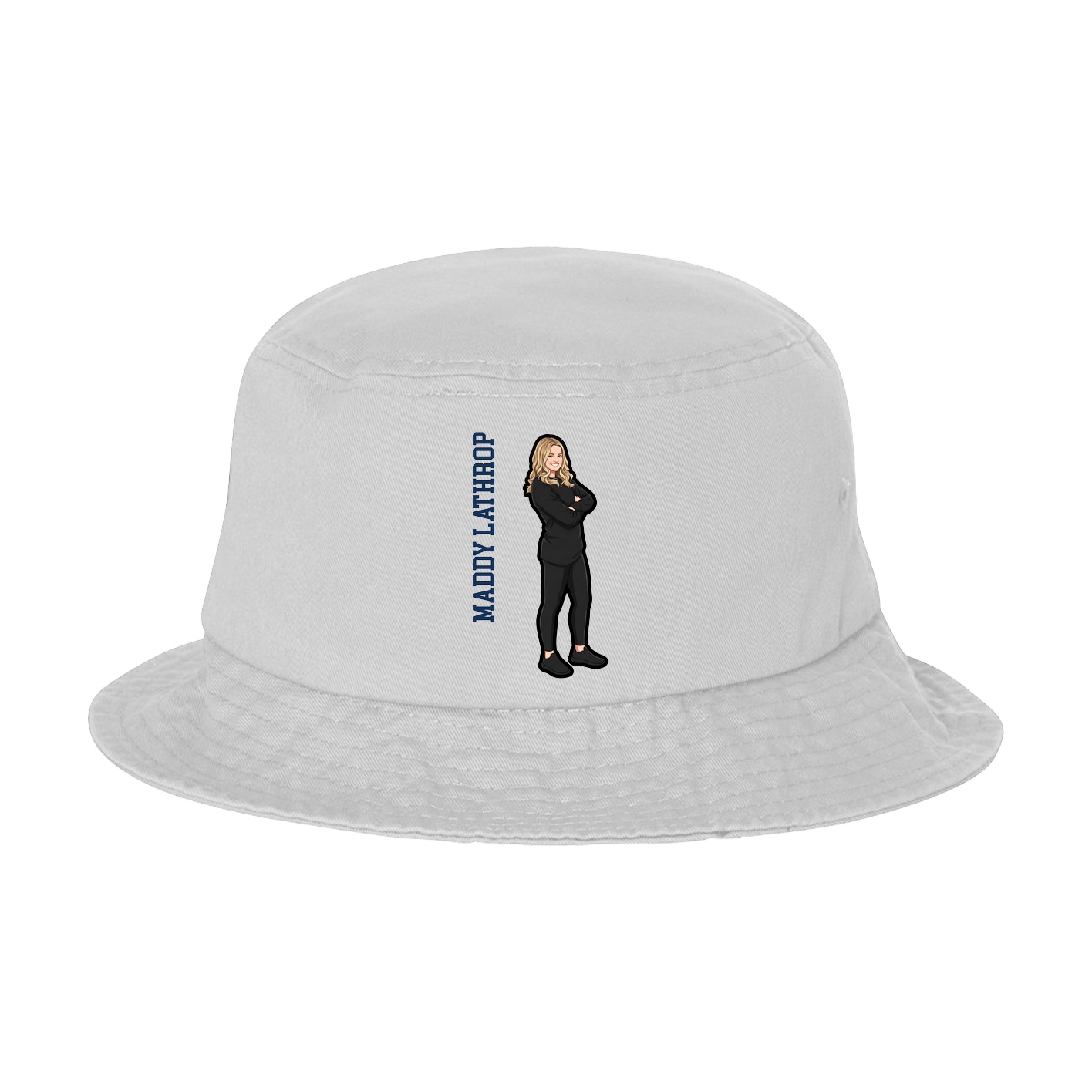 Bucket Cap — Name Vertical in White