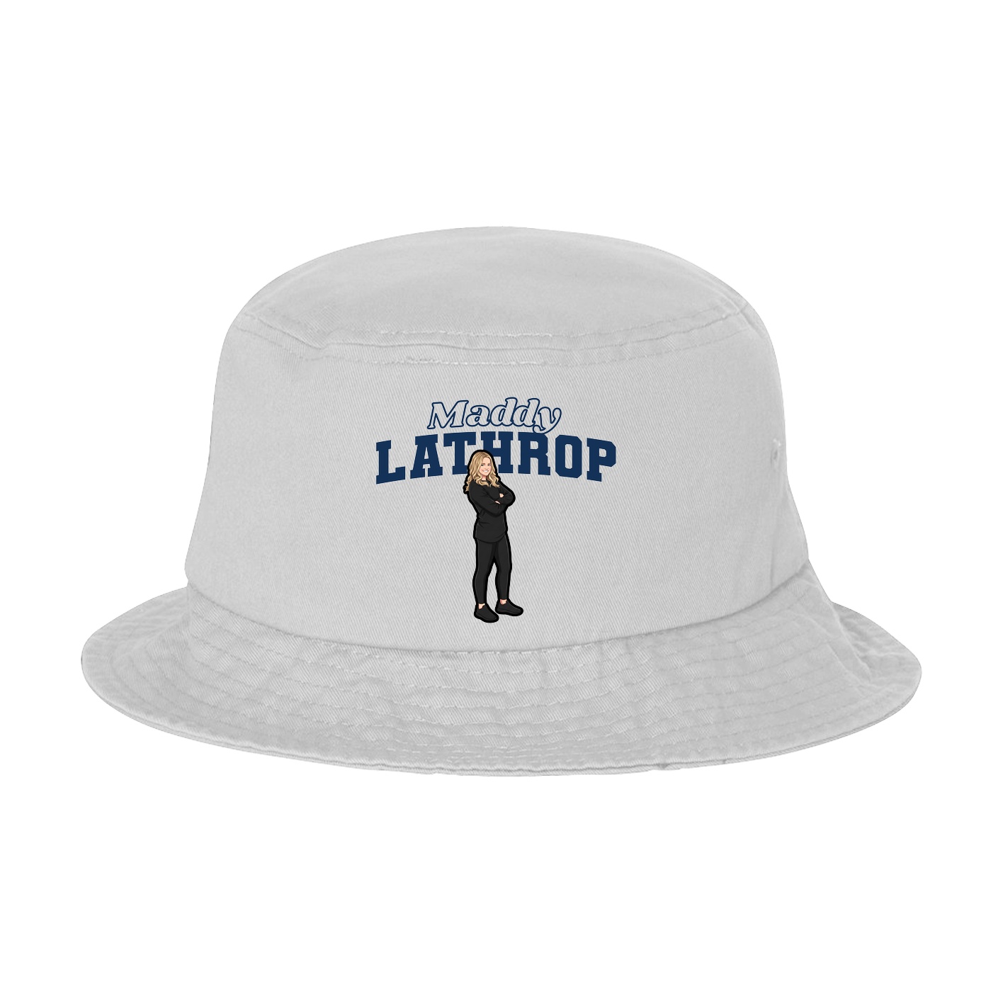 Bucket Cap — Name Arch in White