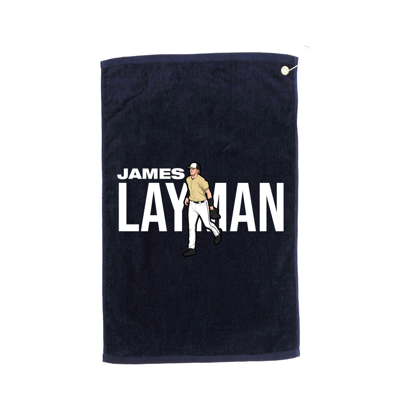 Golf Towel — Player Name in Navy