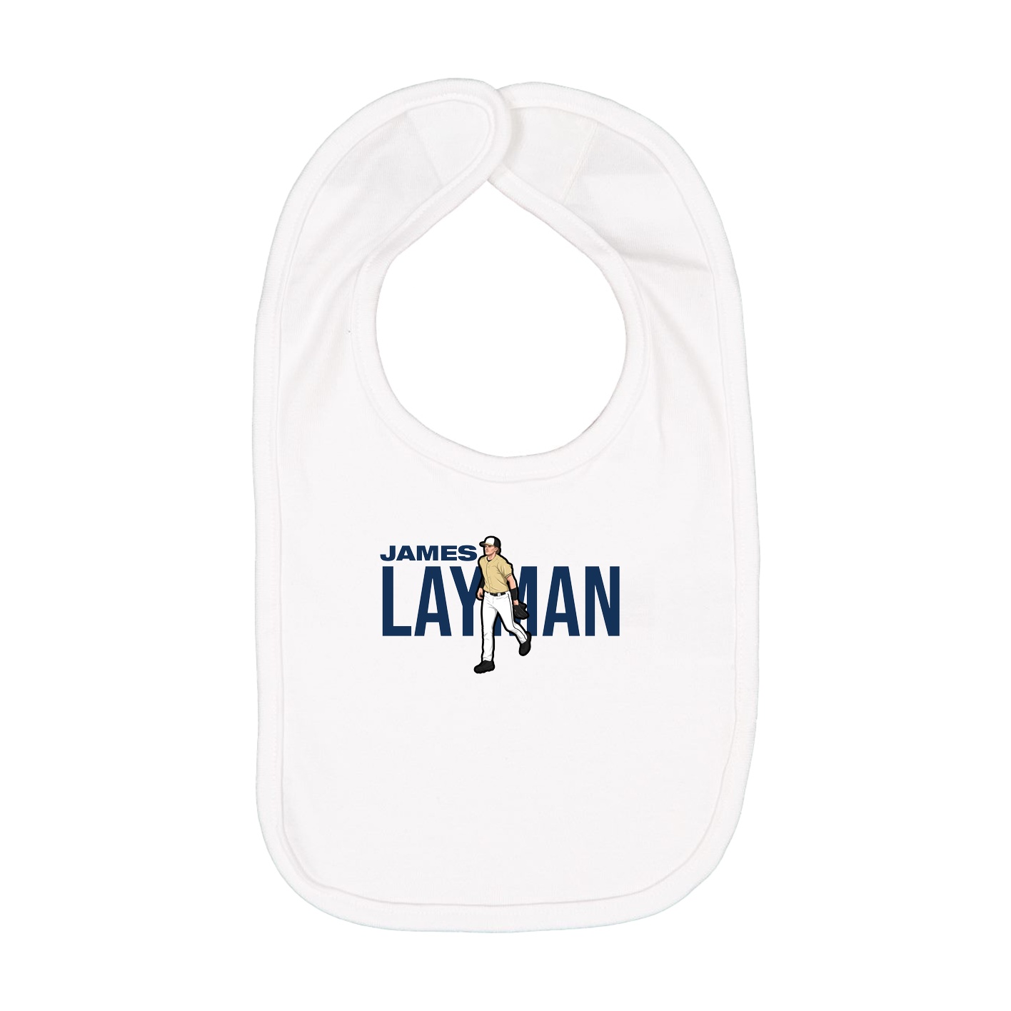 Infant Bib — Player Name in White
