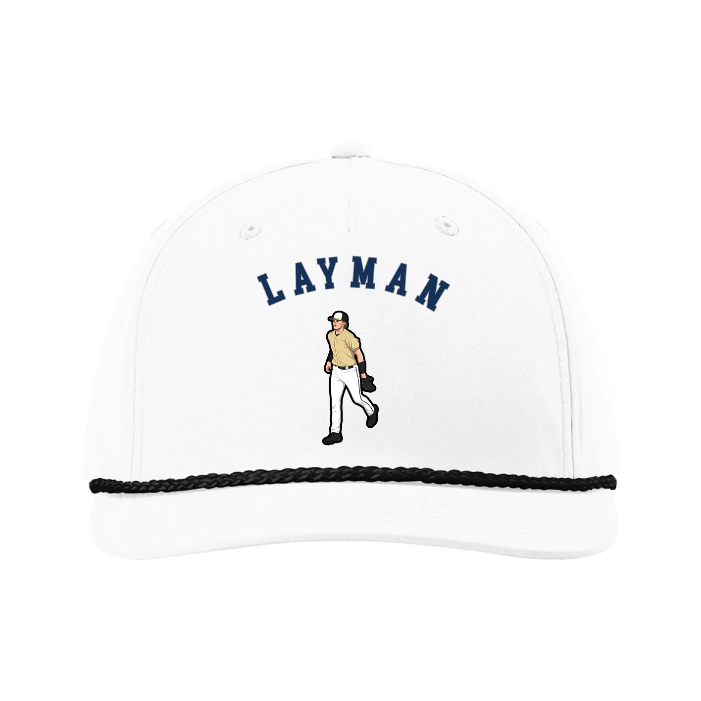 Five-Panel Classic Rope Cap — Shirsey Arch in White