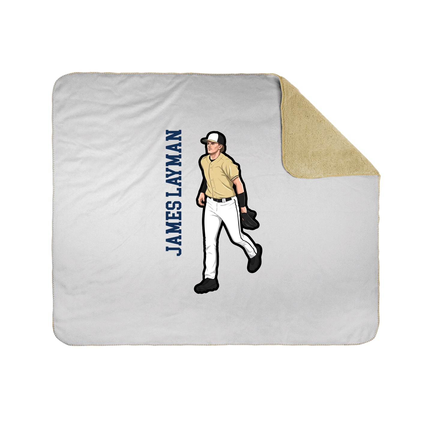 Throw Blanket — Name Vertical in White
