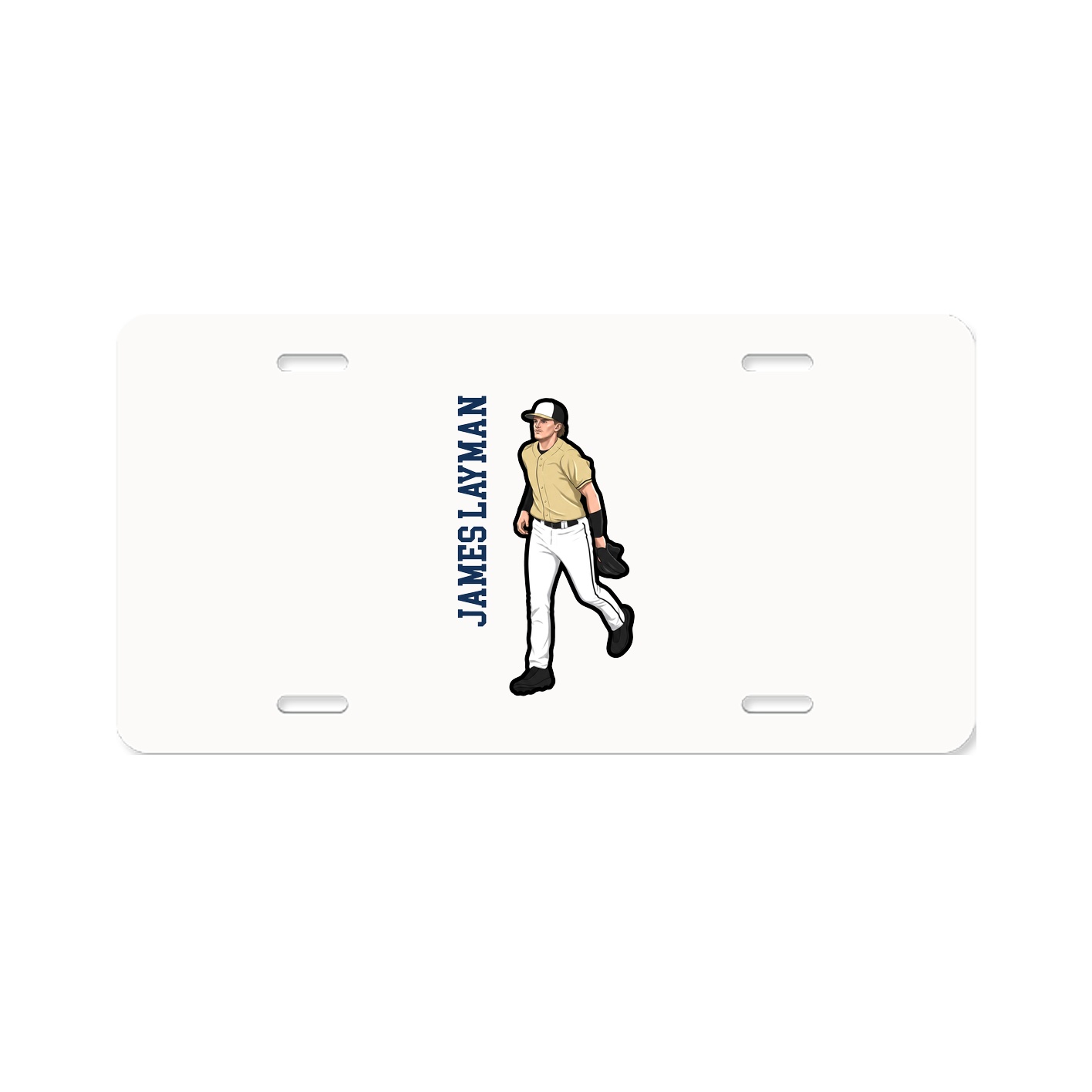 License Plate — Name Vertical in Classic