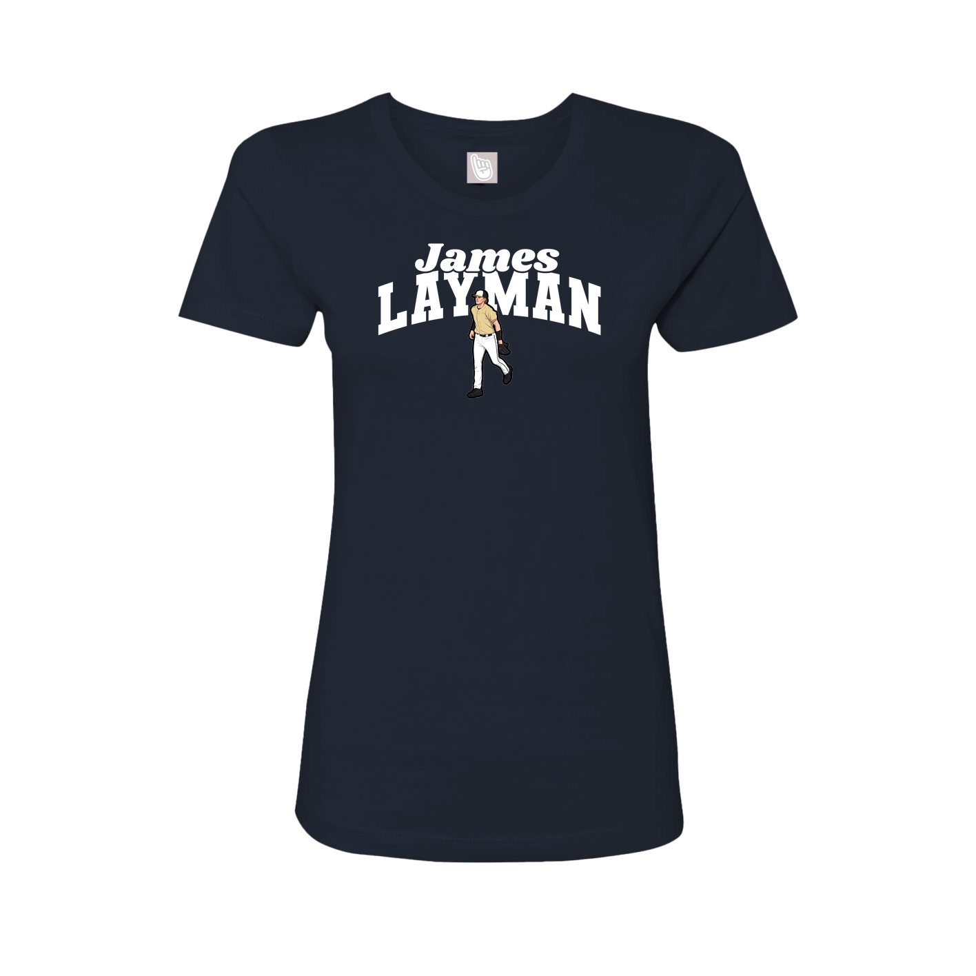 Fitted Women's Tee — Signature Arch in Navy