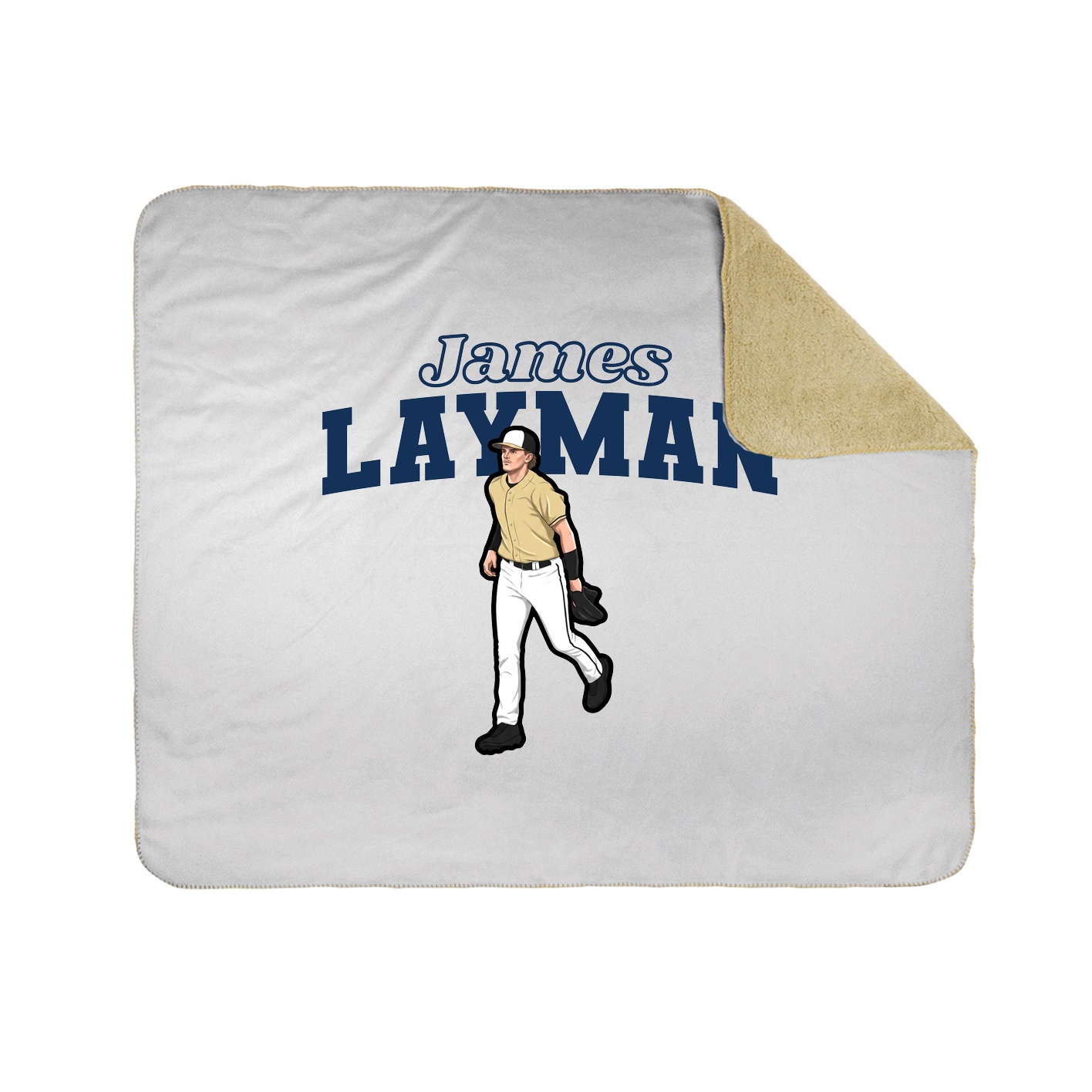 Throw Blanket — Name Arch in White