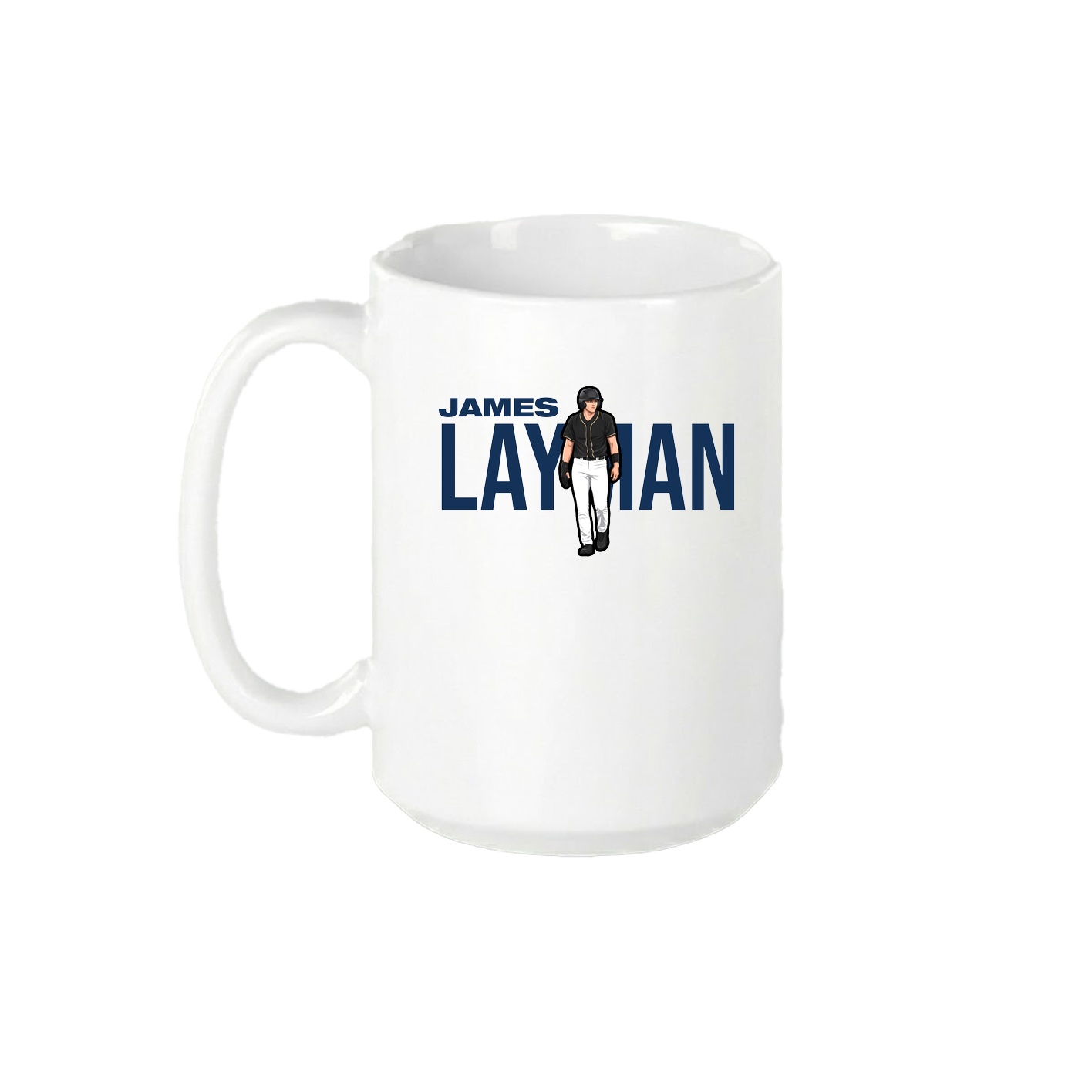 15oz Coffee Mug — Player Name in White