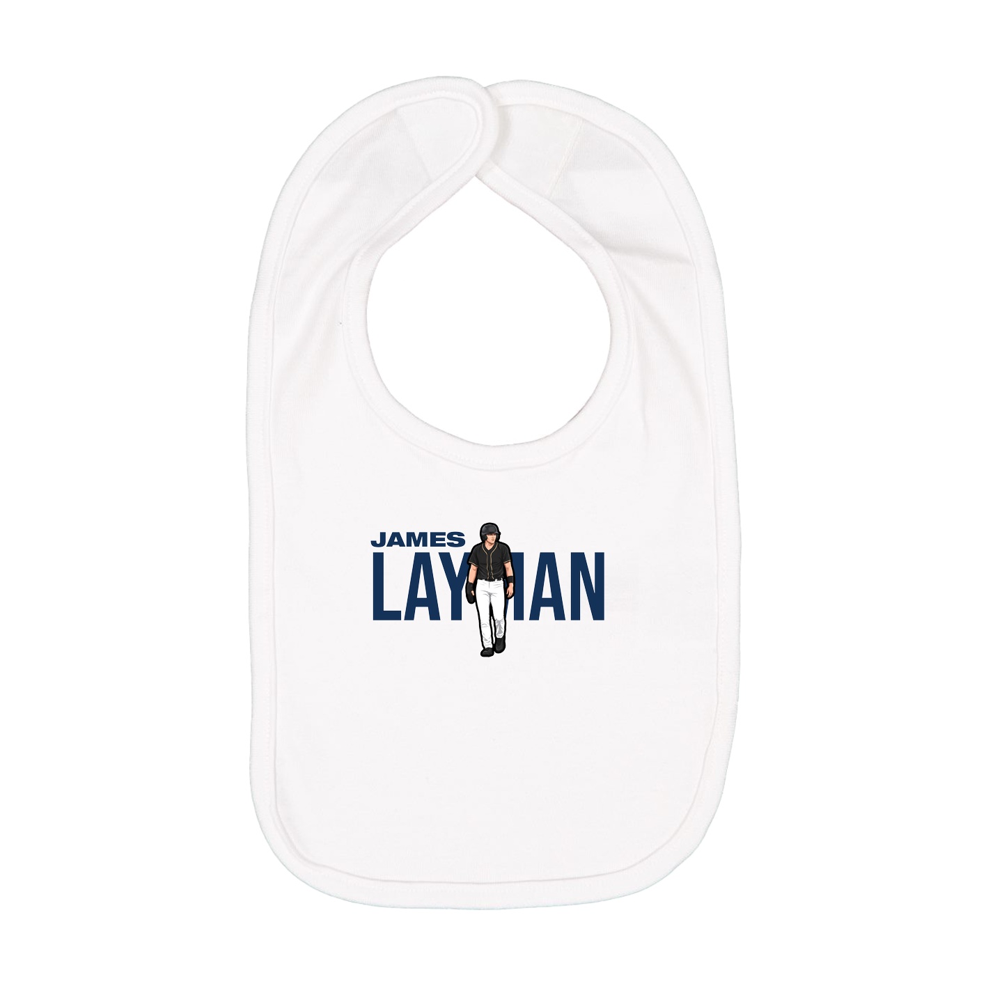 Infant Bib — Player Name in White