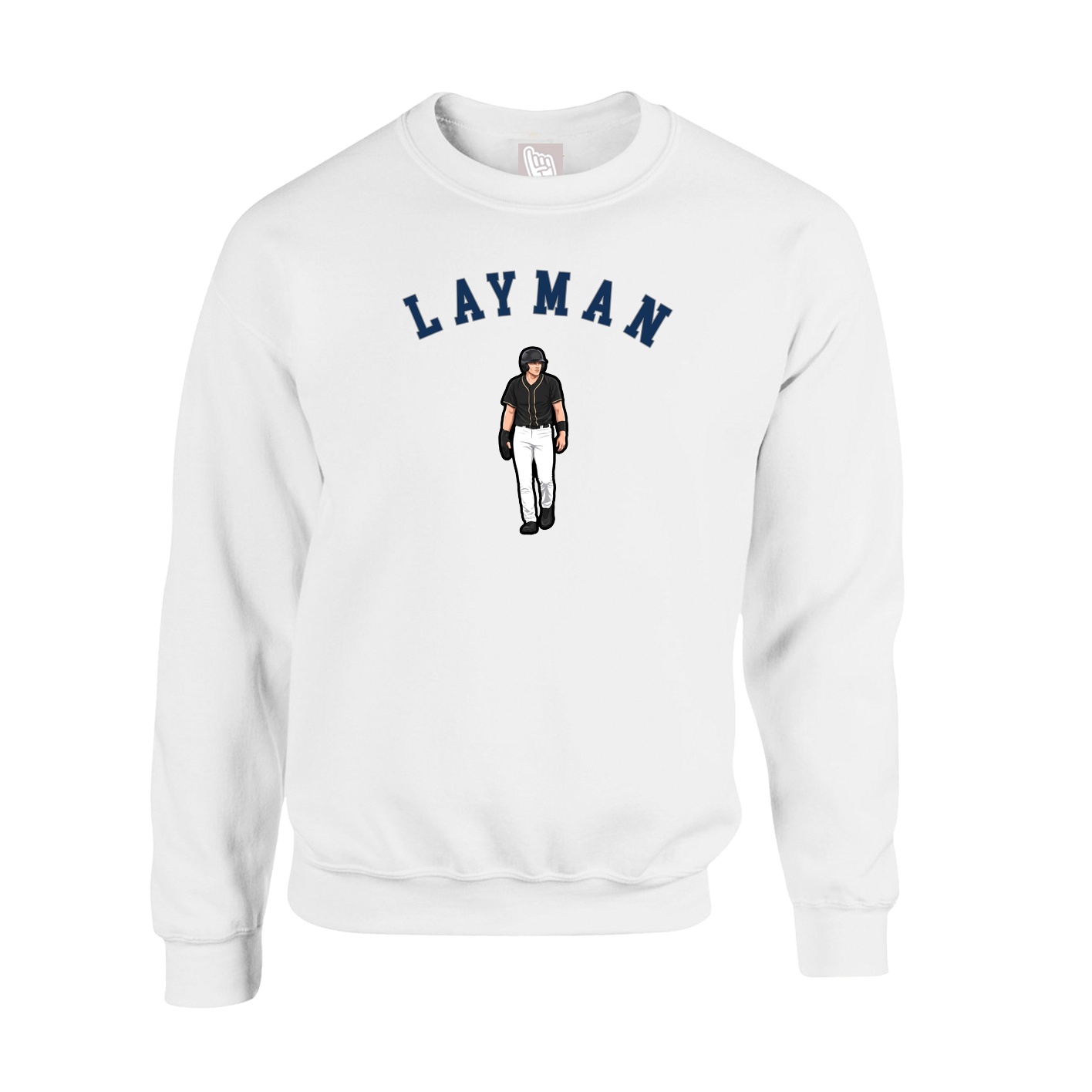 Fleece Crew — Shirsey Arch in White