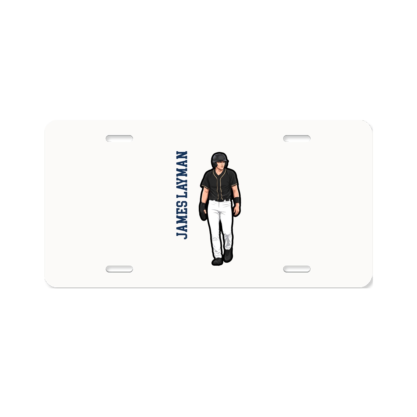 License Plate — Name Vertical in Classic