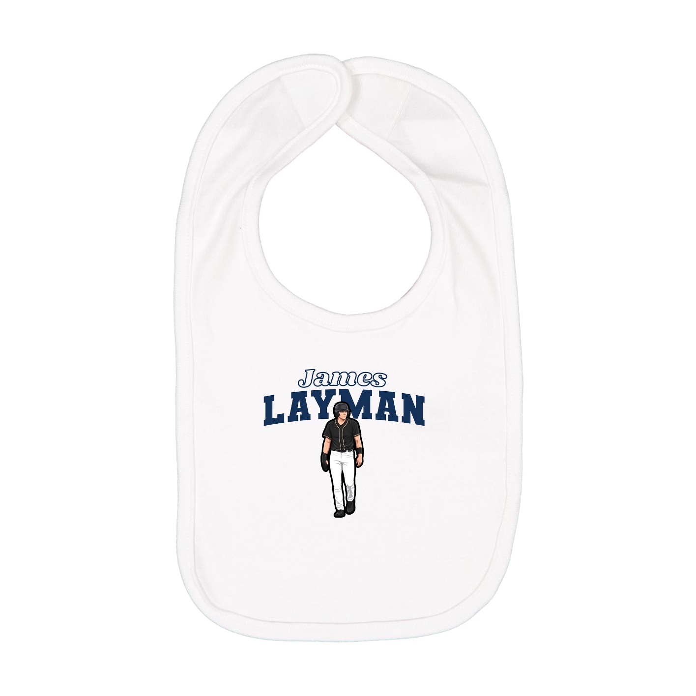 Infant Bib — Name Arch in White