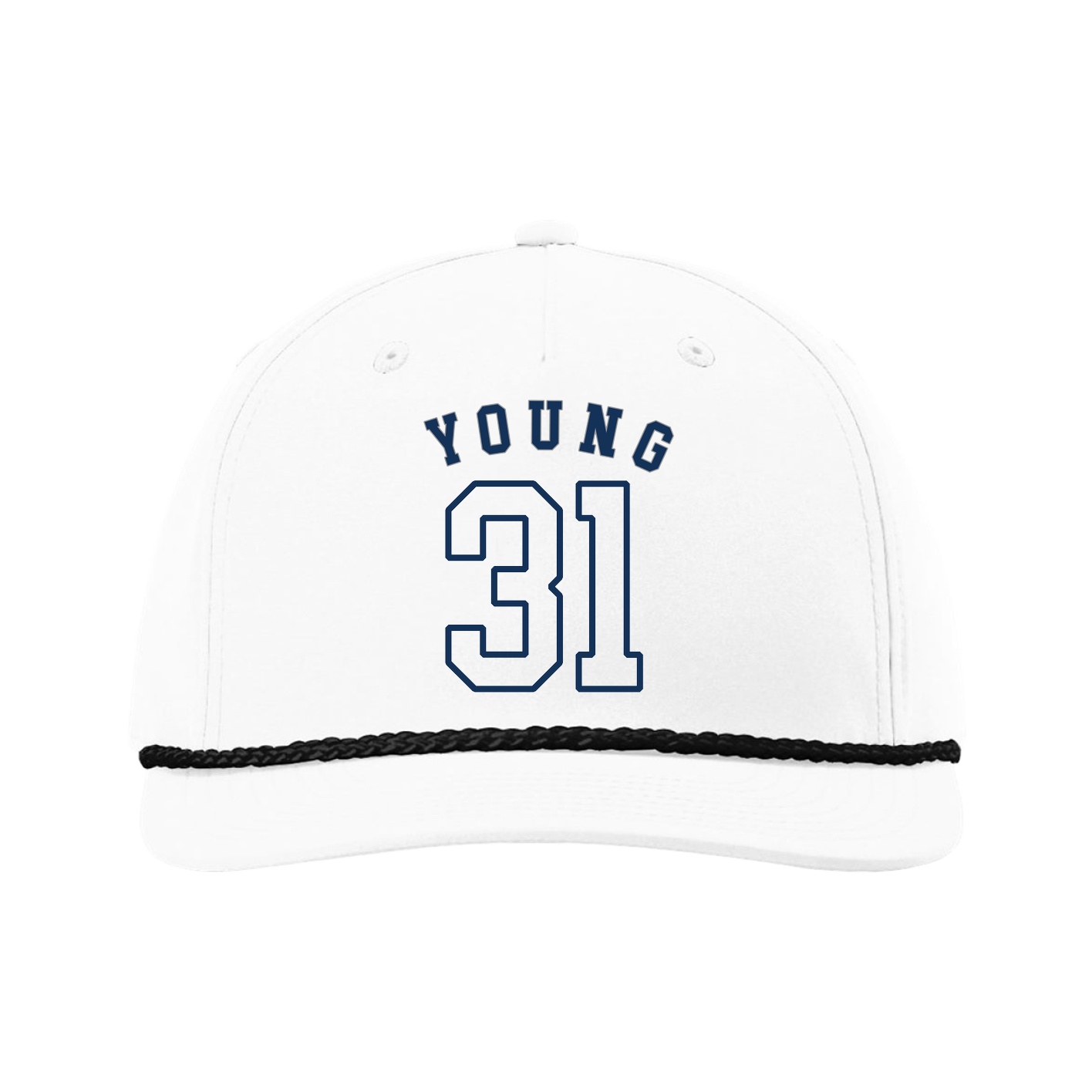 Five-Panel Classic Rope Cap — Shirsey Arch in White