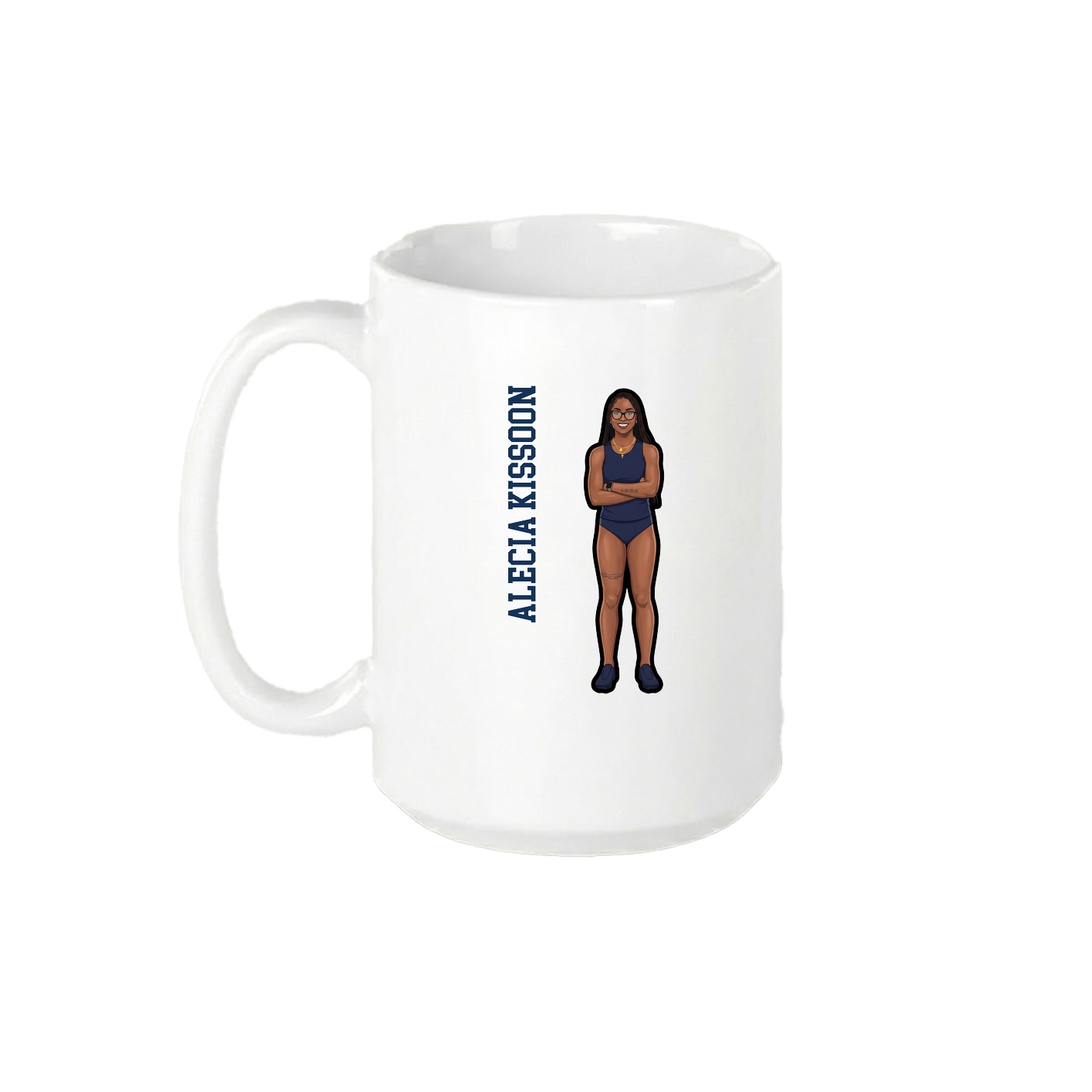 15oz Coffee Mug — Name Vertical in White