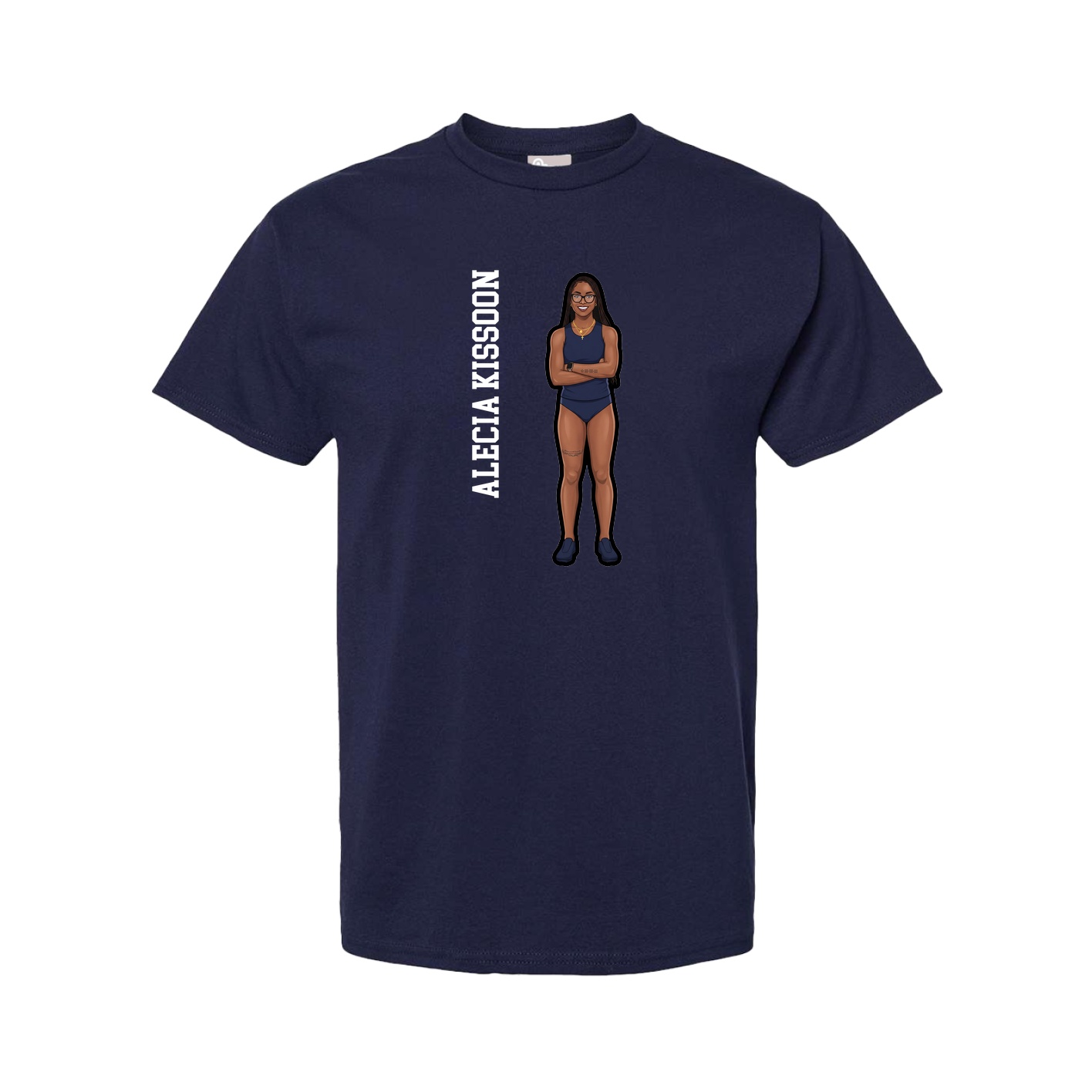 Tee — Name Vertical in Navy