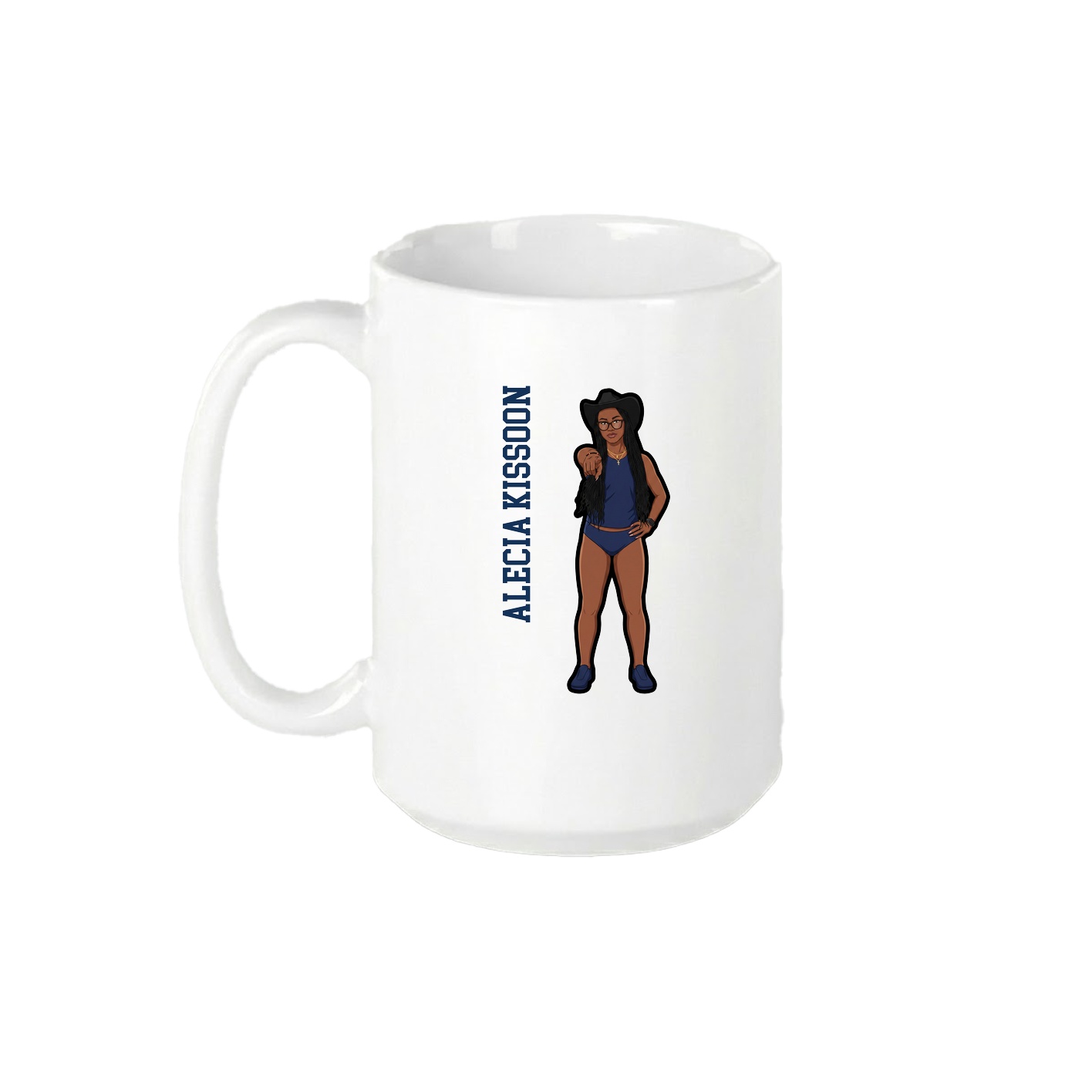 15oz Coffee Mug — Name Vertical in White