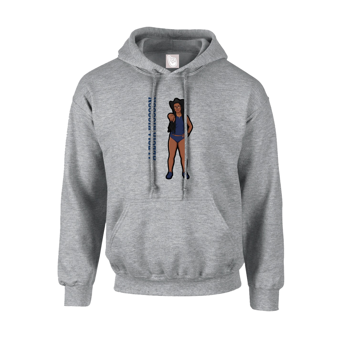 Youth Hoodie — Name Vertical in Grey