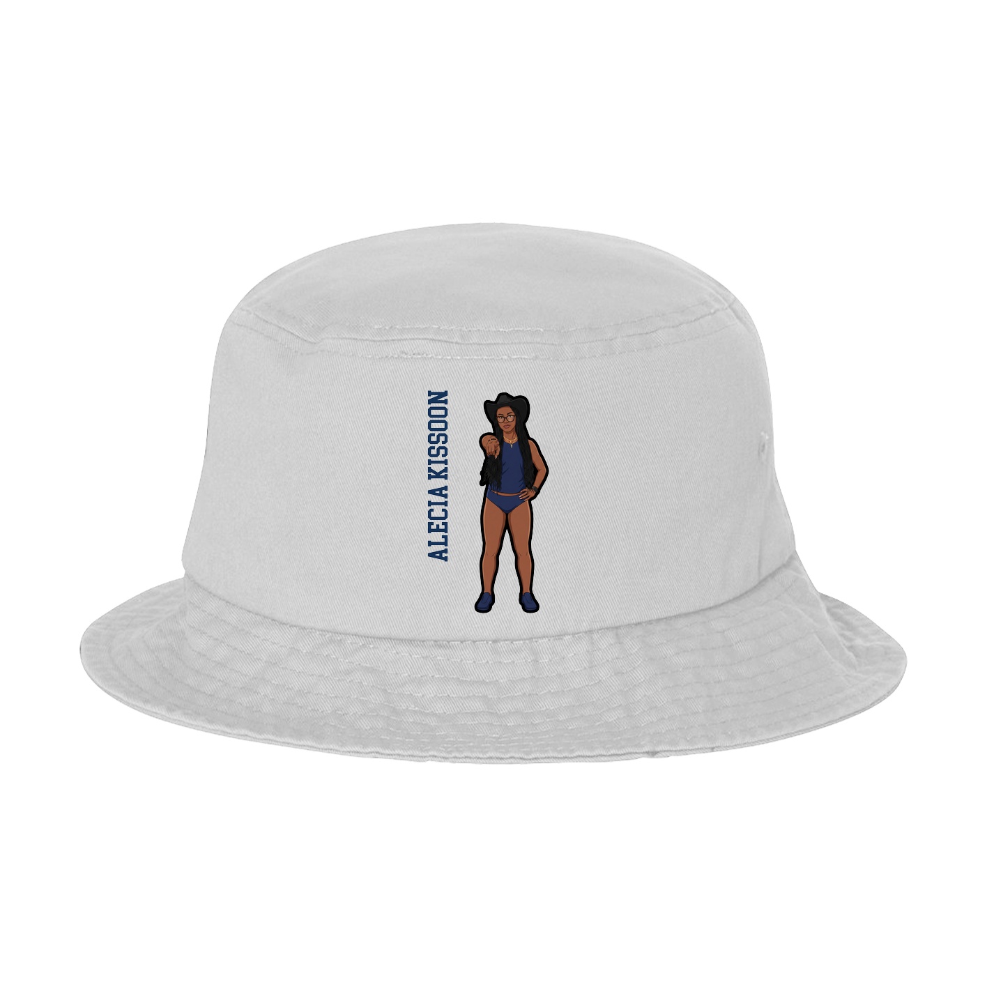 Bucket Cap — Name Vertical in White