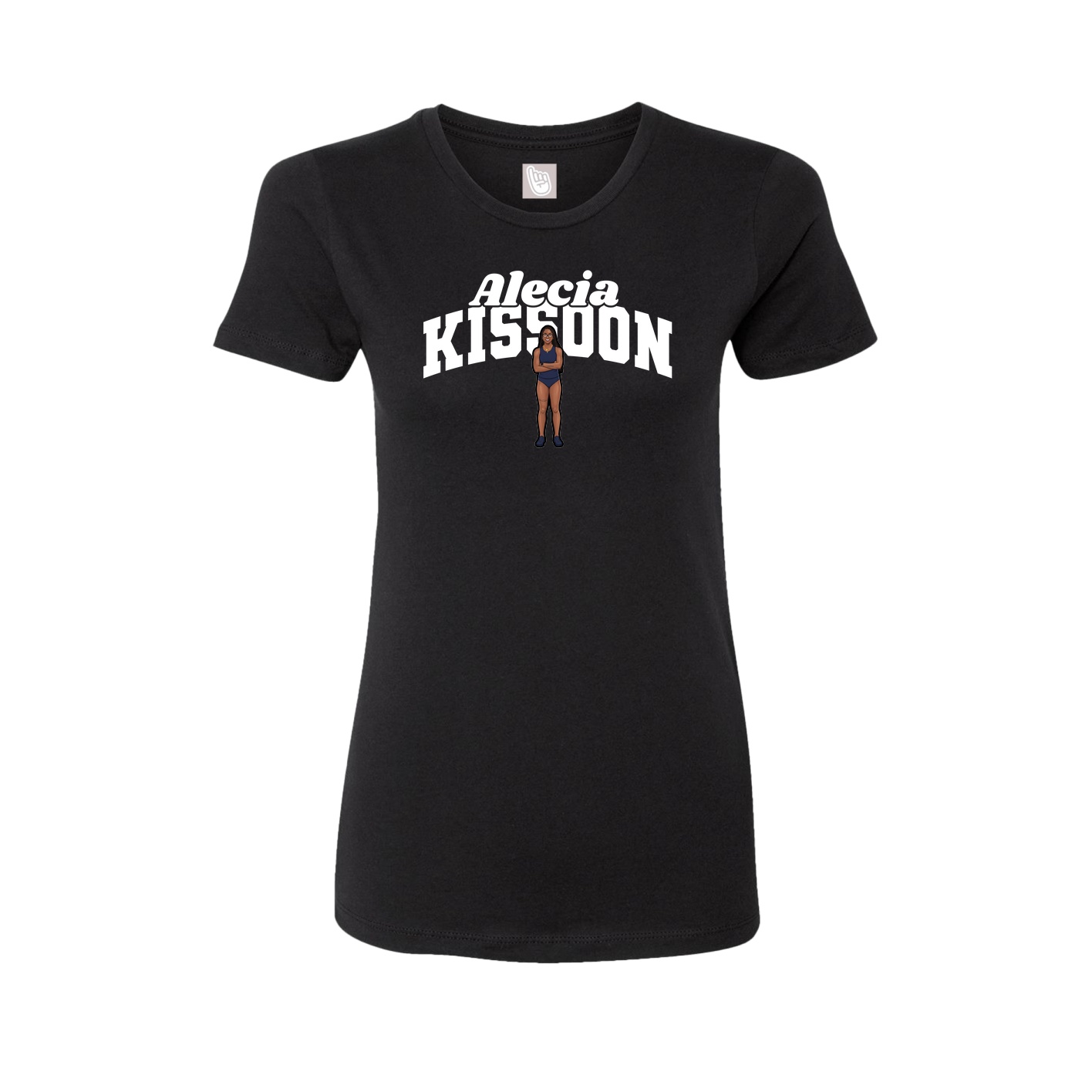 Fitted Women's Tee — Signature Arch in Black
