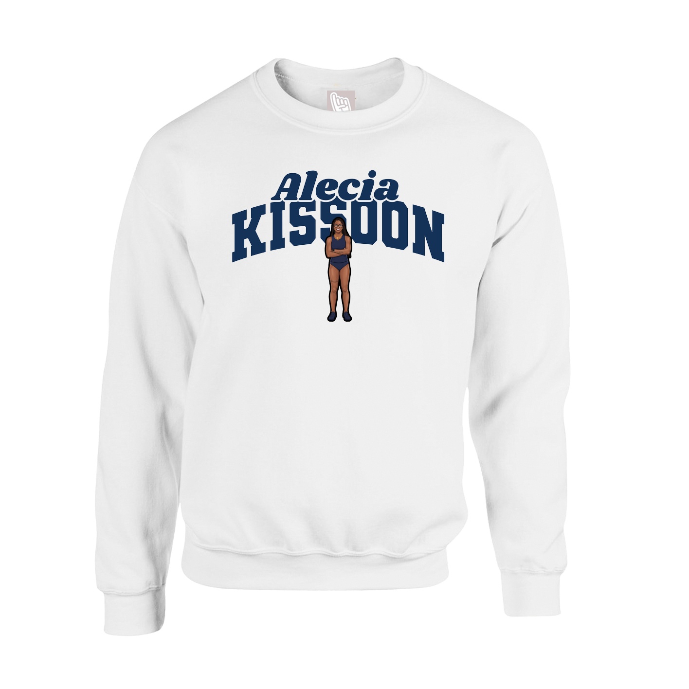 Fleece Crew — Signature Arch in White