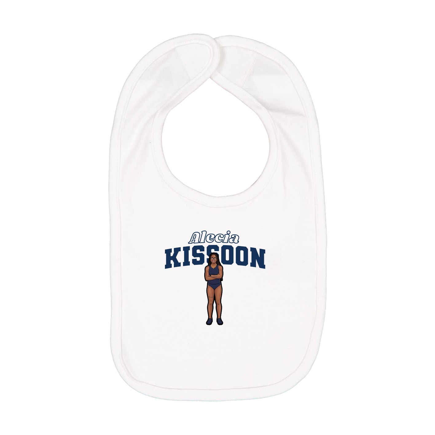 Infant Bib — Name Arch in White