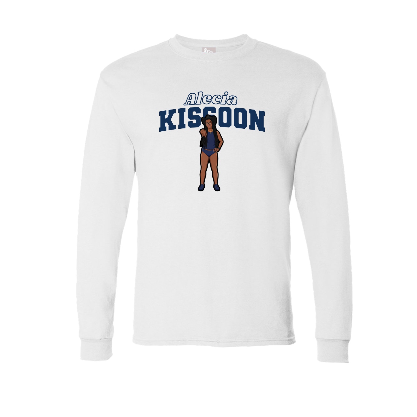 Long Sleeve Tee — Name Arch in White
