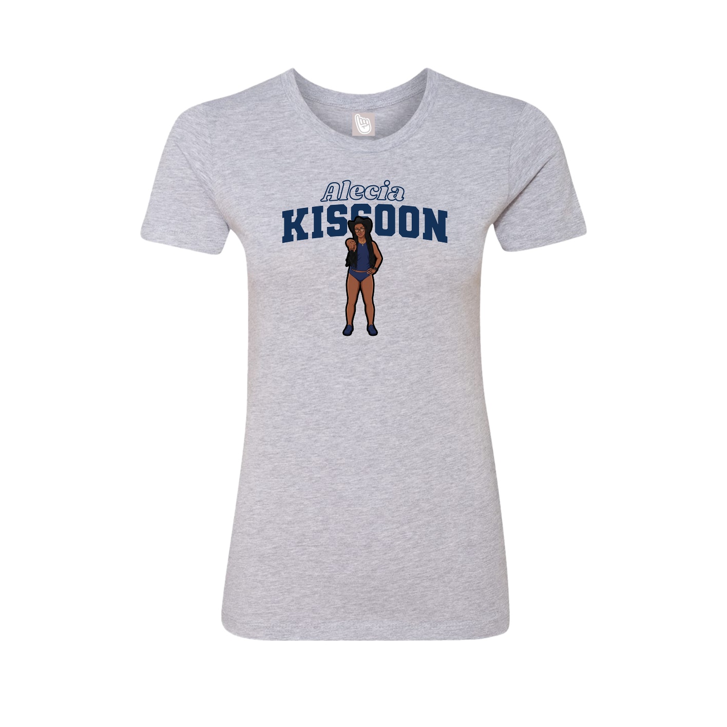 Fitted Women's Tee — Name Arch in Grey