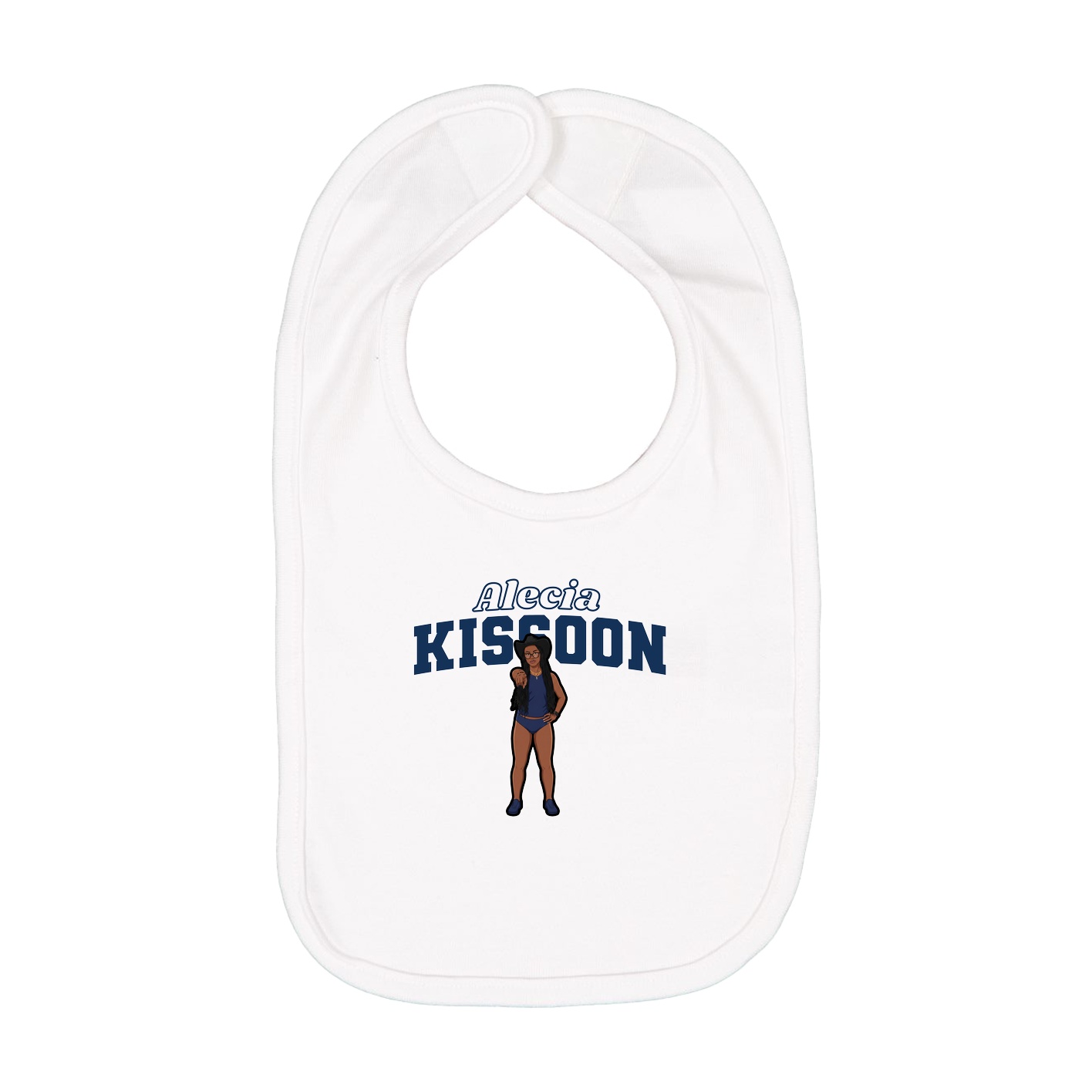 Infant Bib — Name Arch in White