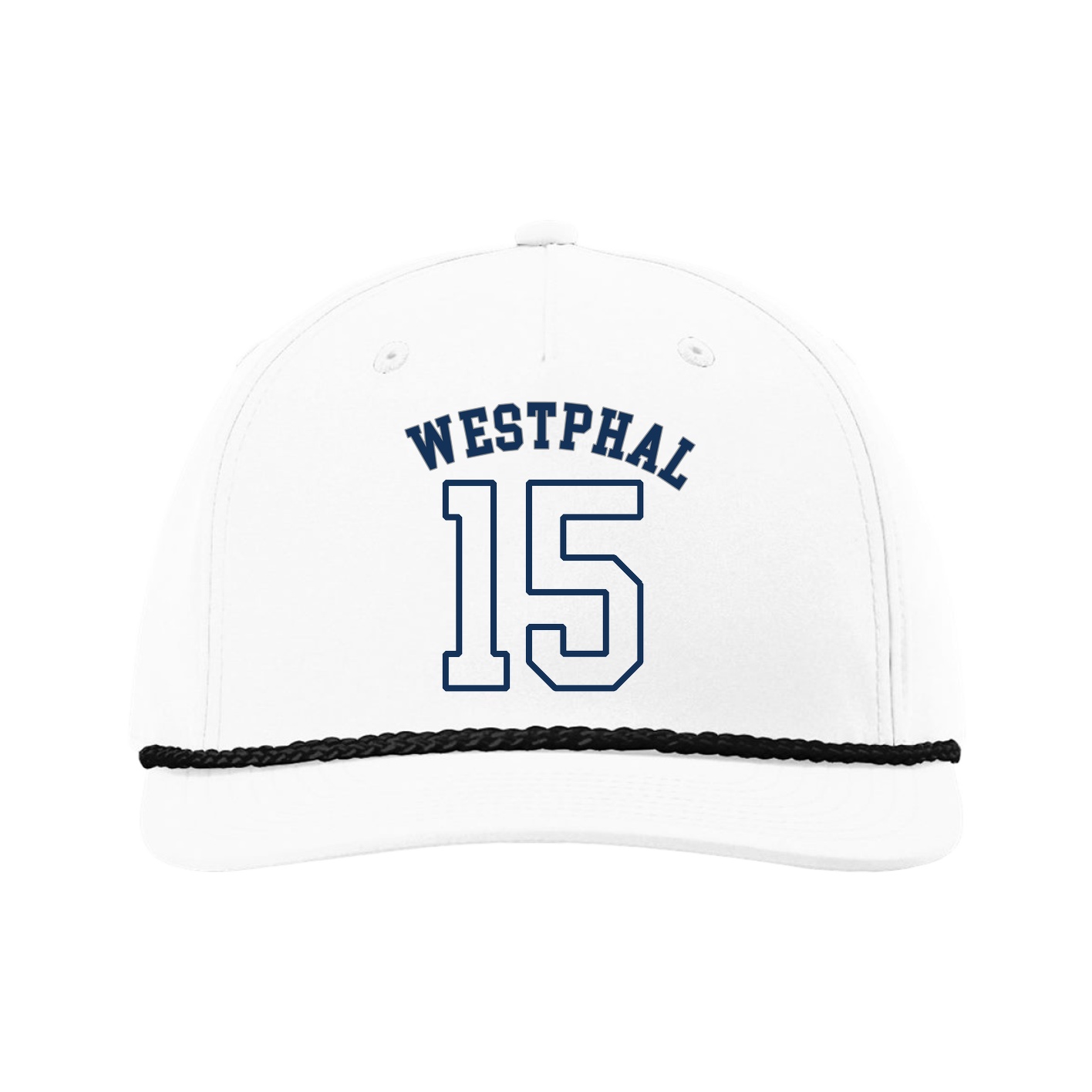 Five-Panel Classic Rope Cap — Shirsey Arch in White