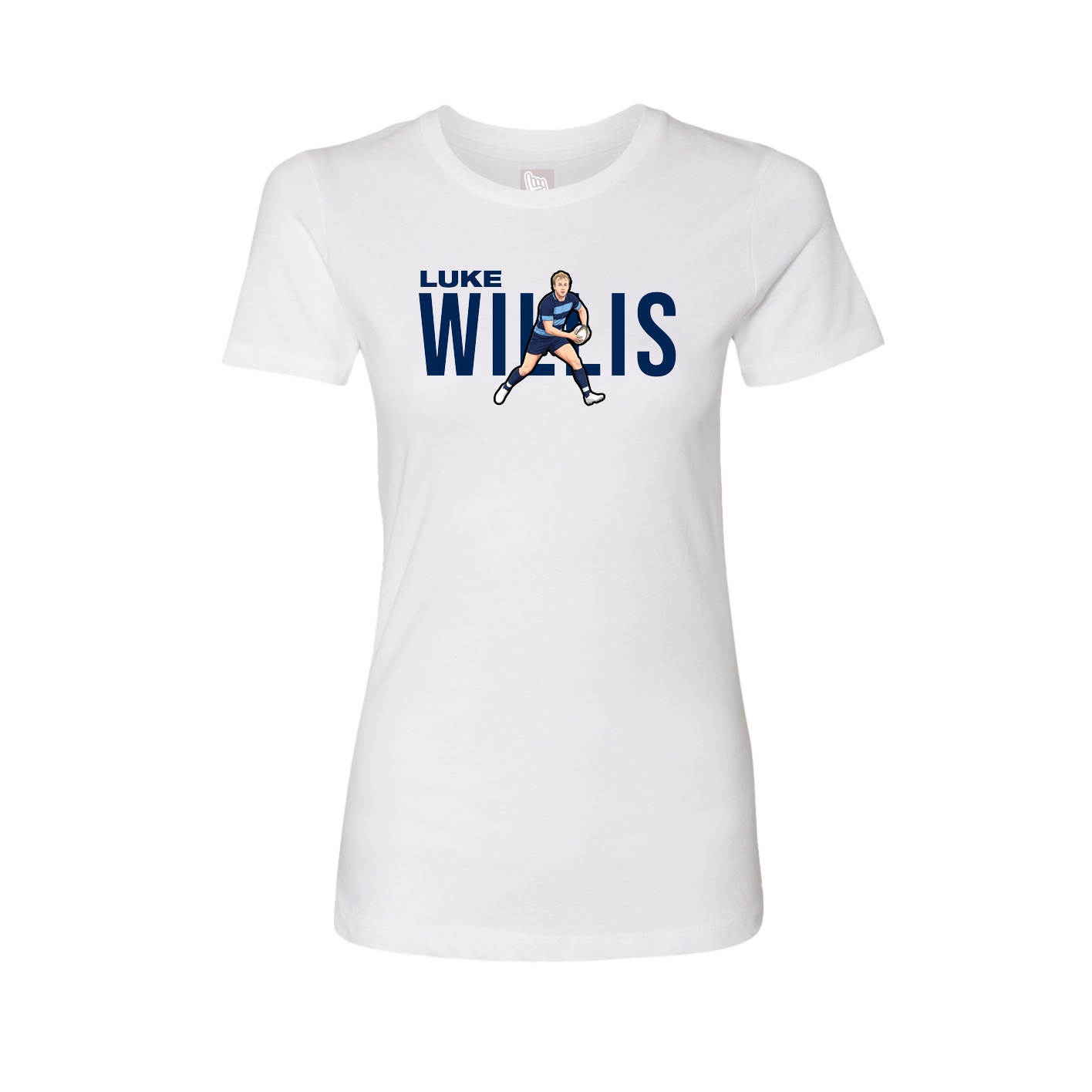 Fitted Women's Tee — Player Name in White