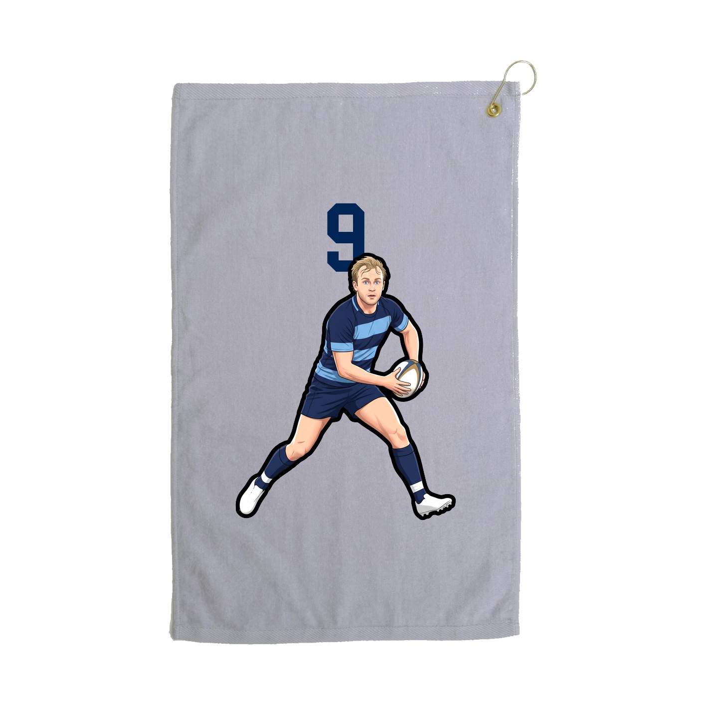 Golf Towel — Number Top in Grey