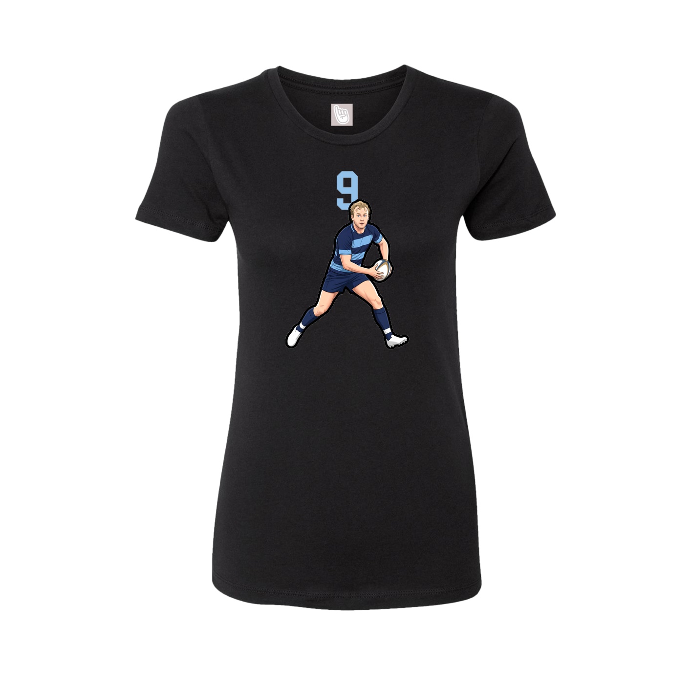 Fitted Women's Tee — Number Top in Black