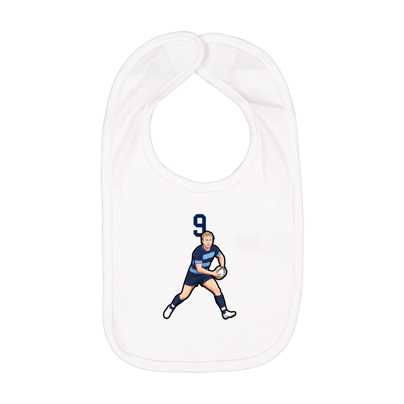 Infant Bib — Number Top in White