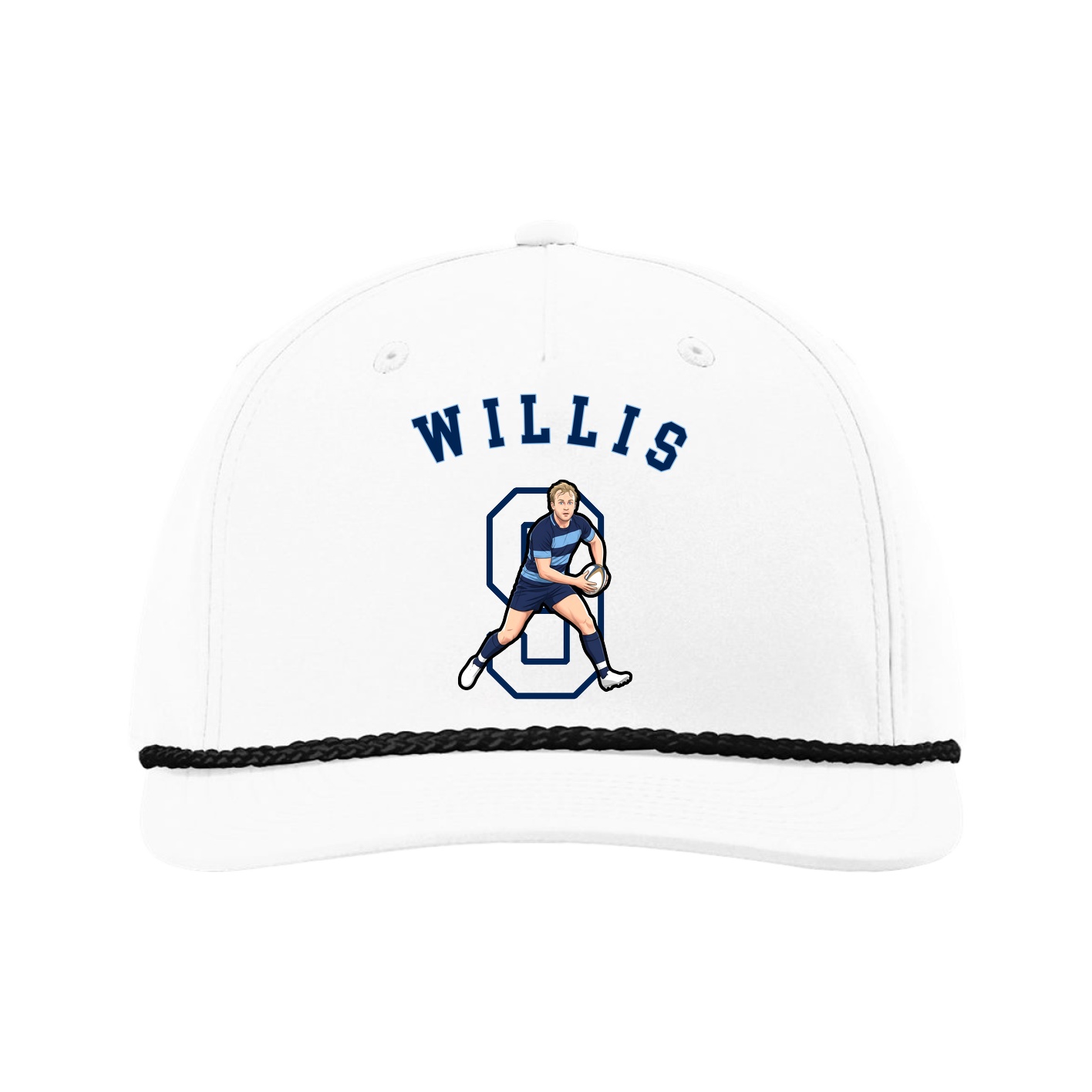 Five-Panel Classic Rope Cap — Shirsey Arch in White