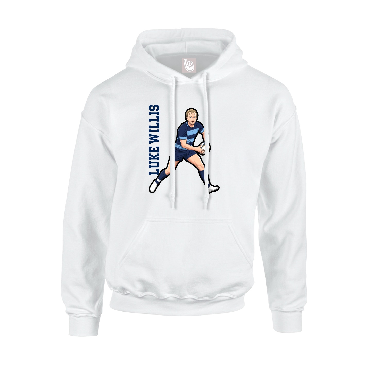 Youth Hoodie — Name Vertical in White