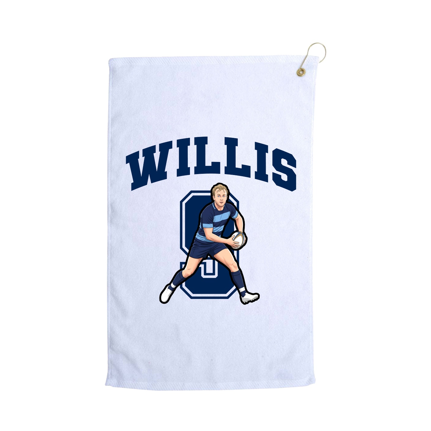 Golf Towel — Number in White