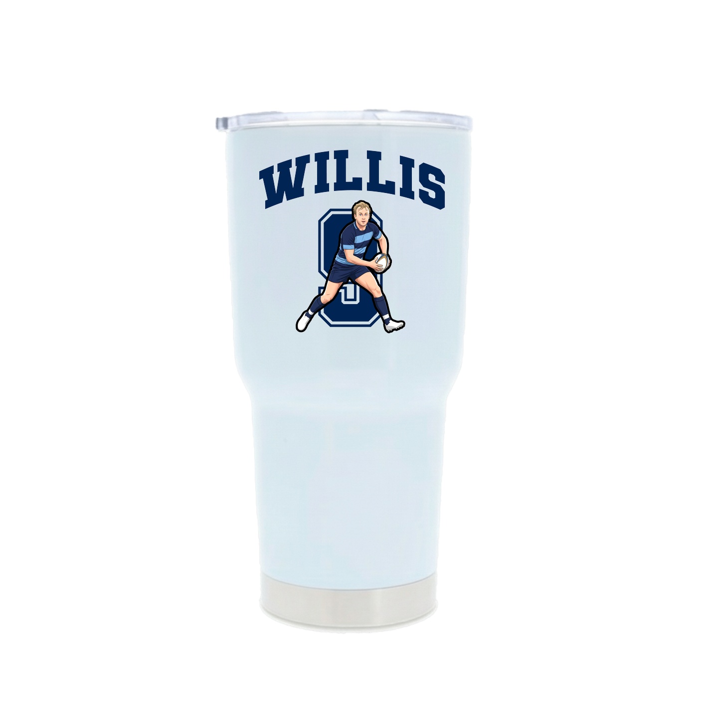 30oz Stainless Steel Tumbler — Number in White