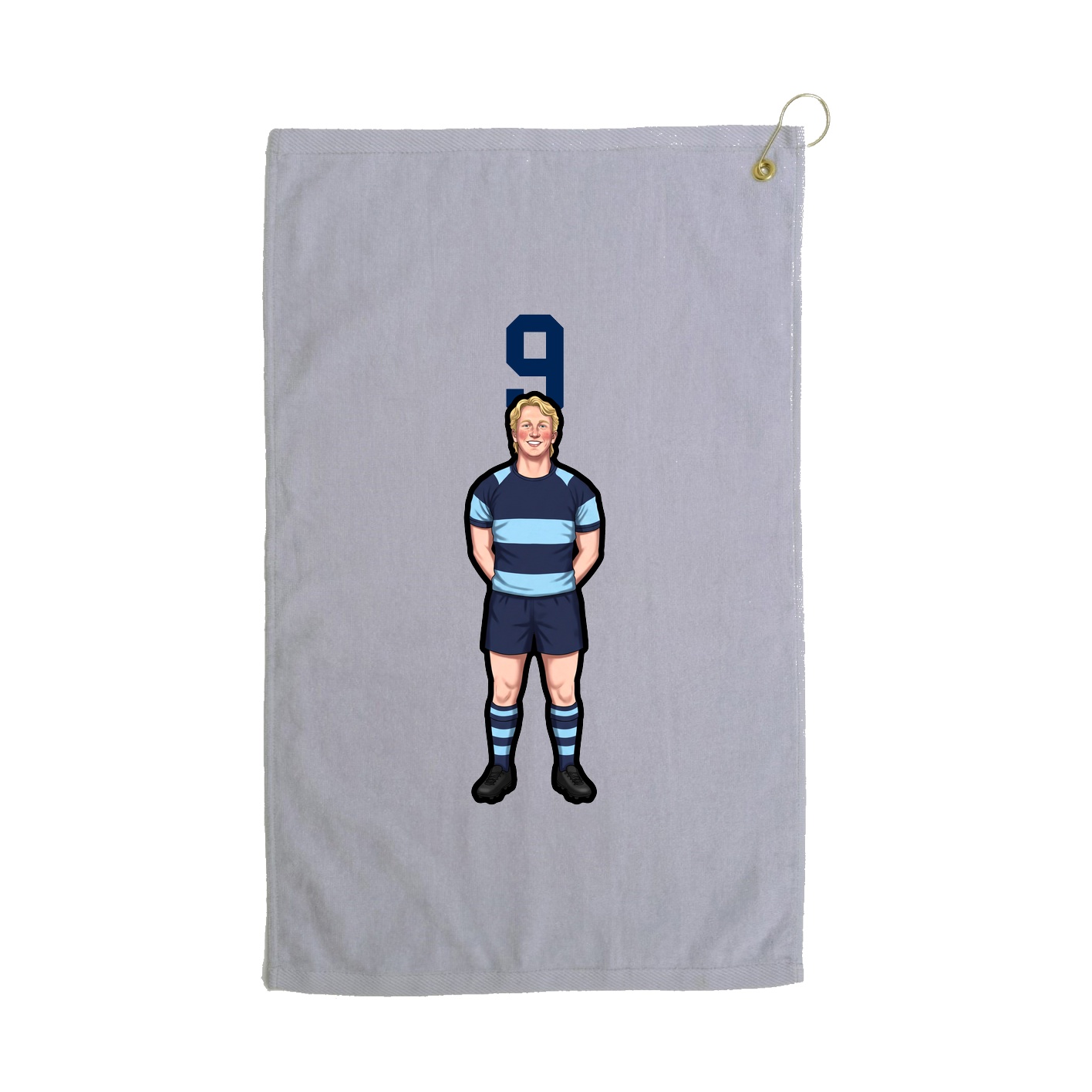 Golf Towel — Number Top in Grey