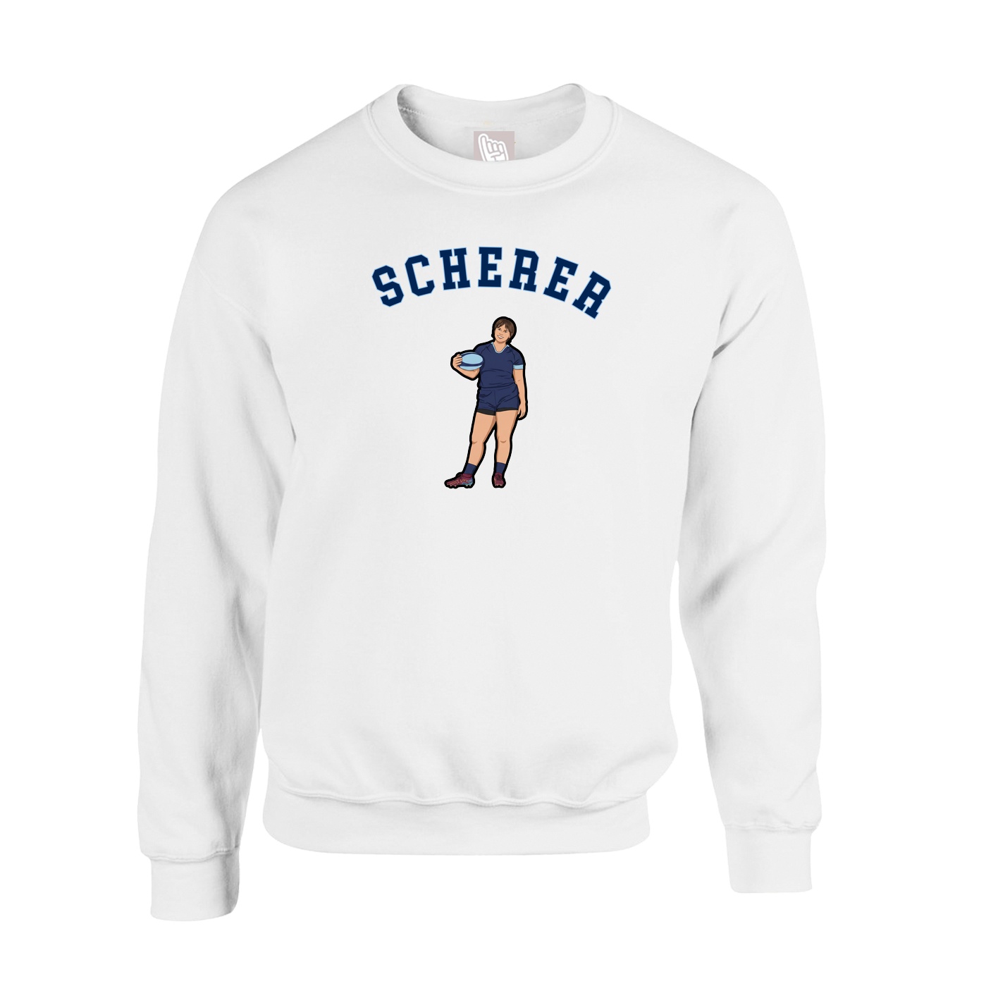 Fleece Crew — Shirsey Arch in White