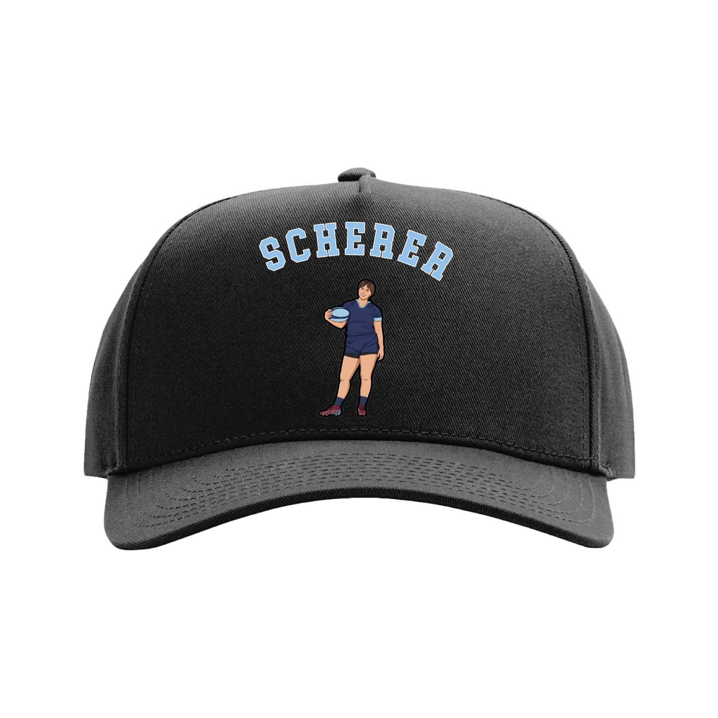 Full Fabric Five-Panel Champ Cap — Shirsey Arch in Black